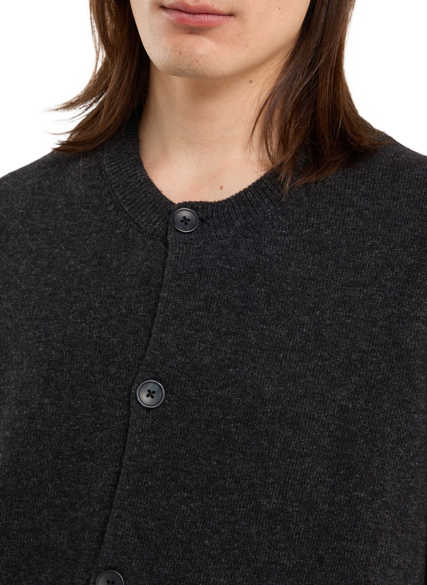 Round neck oversized wool cardigan SAISON 1865 Grey