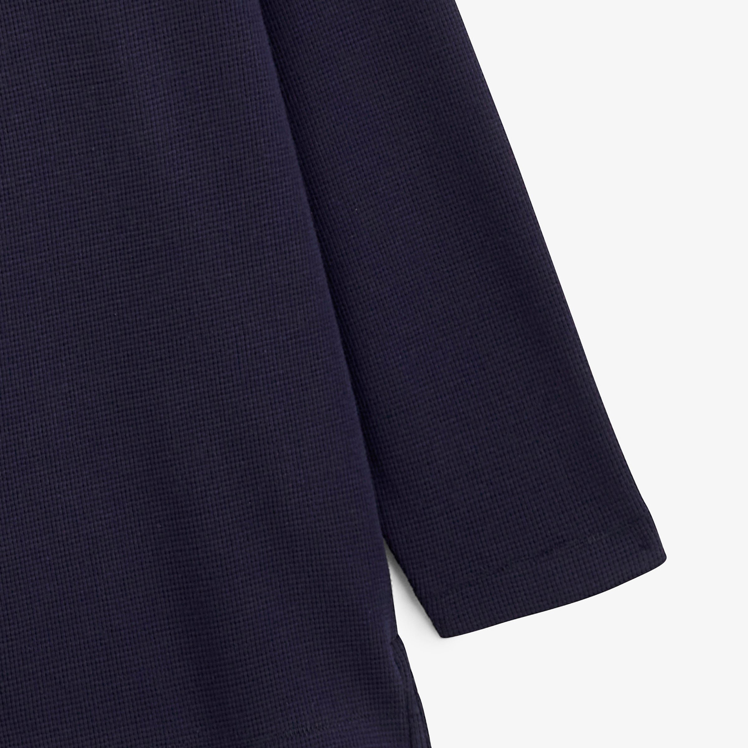 Long-sleeved round neck waffled cotton T-shirt in navy blue sbplay SERGE BLANCO Blue