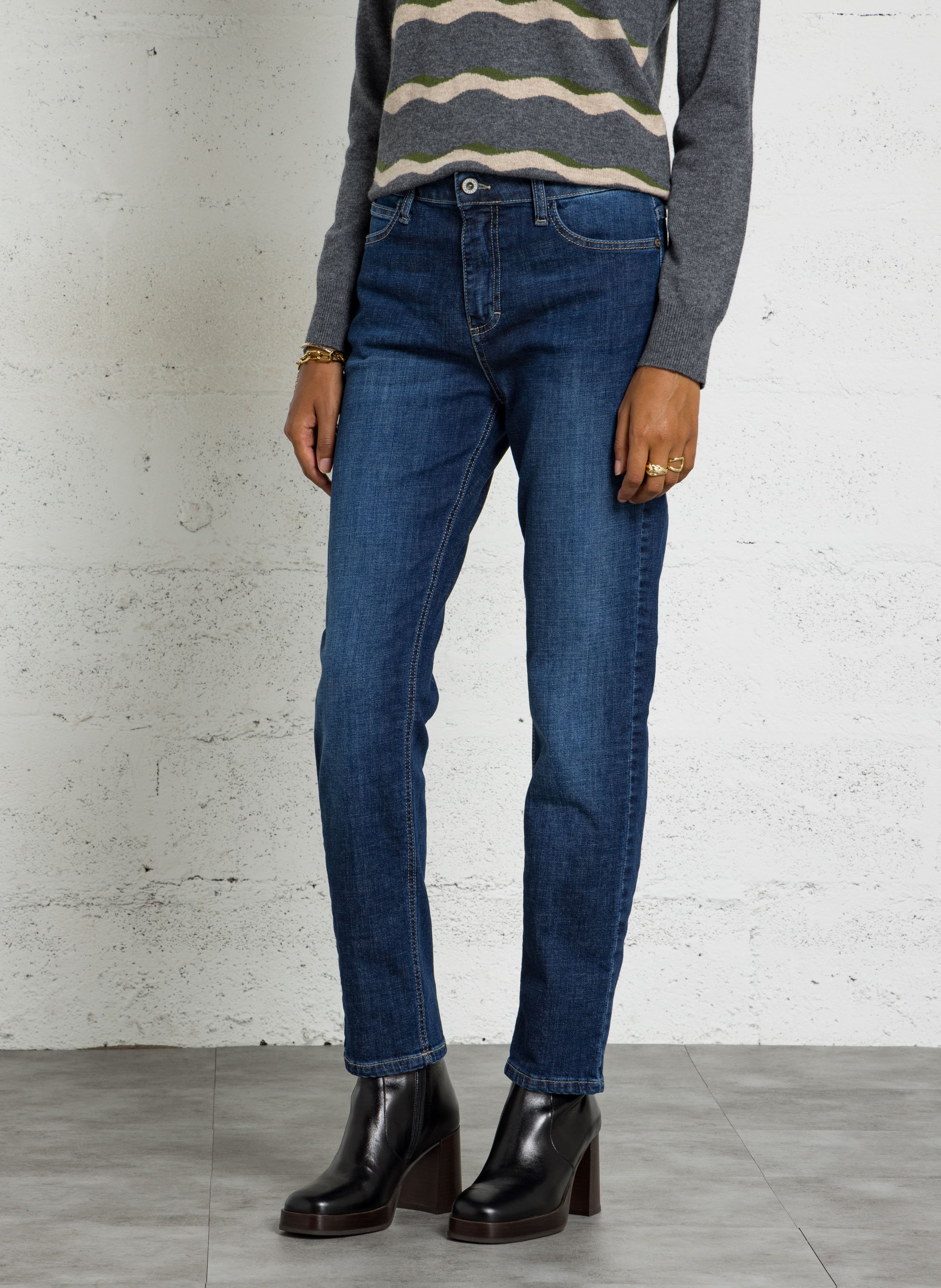 Straight Cut Jeans aus Baumwoll-Mix PLEASE Blau