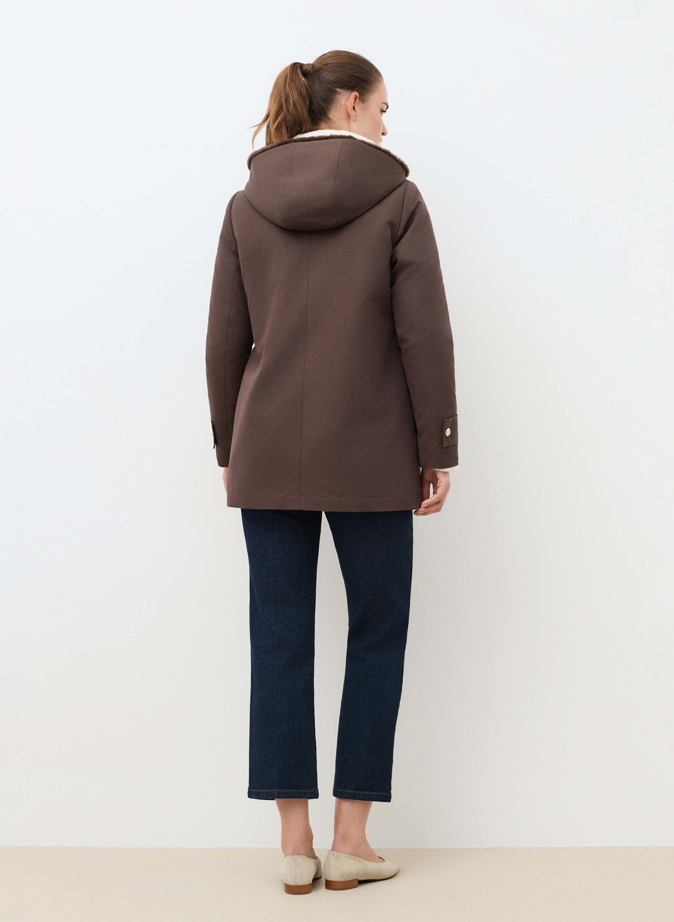 Parka met opstaande kraag - katoenblend CAROLL Bruin