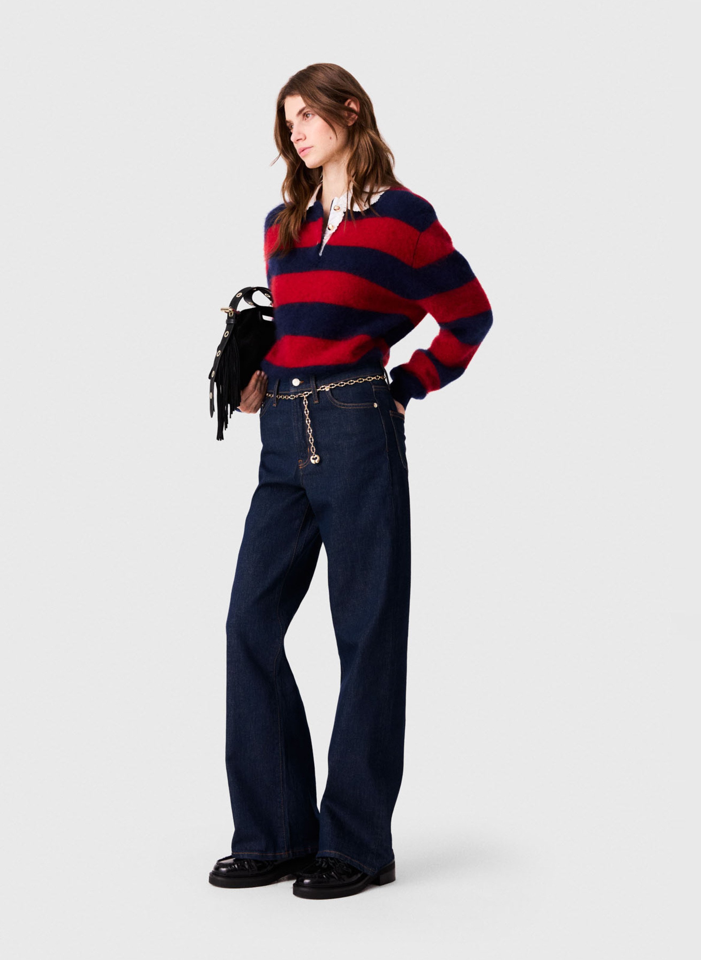 Cotton-blend straight-leg jeans MAJE Blue