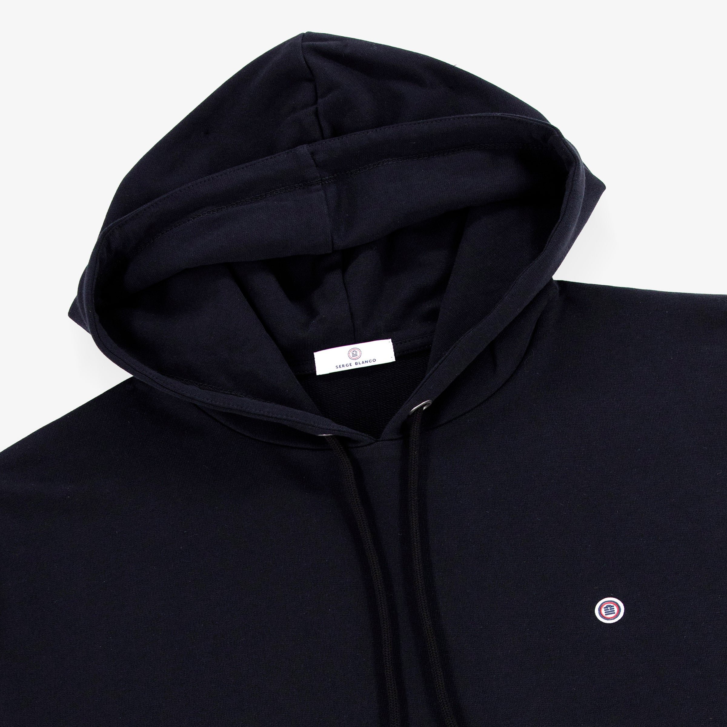 Black brushed fleece Singap hoodie SERGE BLANCO Black