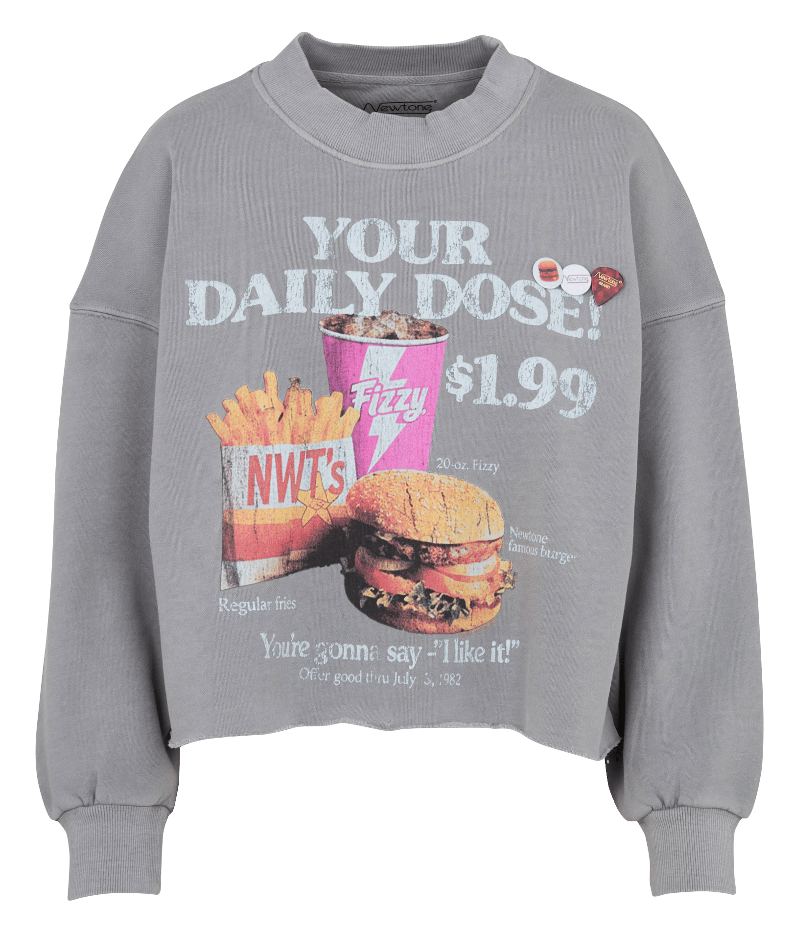 Sweat col rond en coton NEWTONE Gris