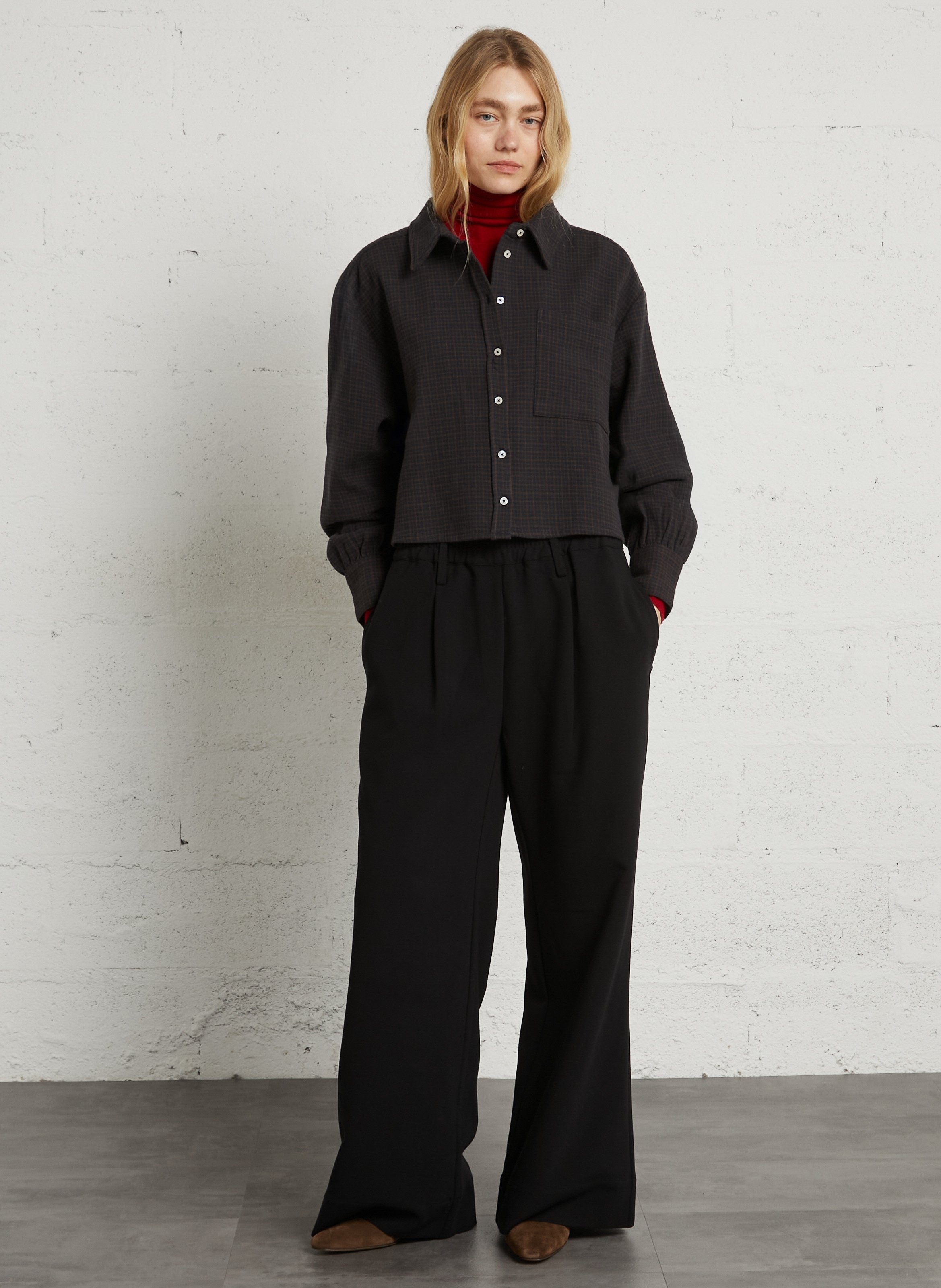 Wijde, geruite blouse AME ANTWERP Veelkleurig