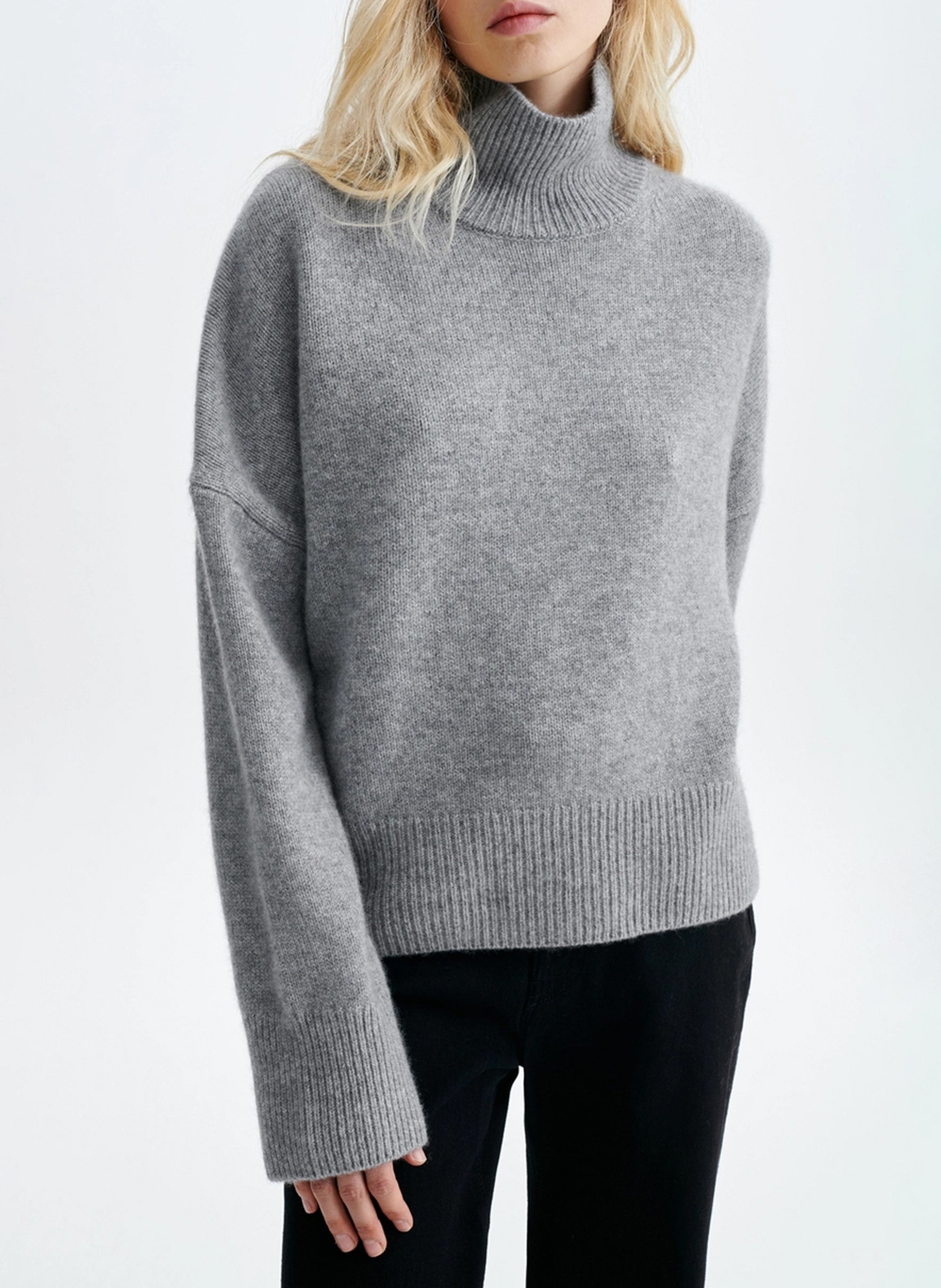 Weiter Kaschmirpullover mit Stehkragen VANESSA BRUNO Grau