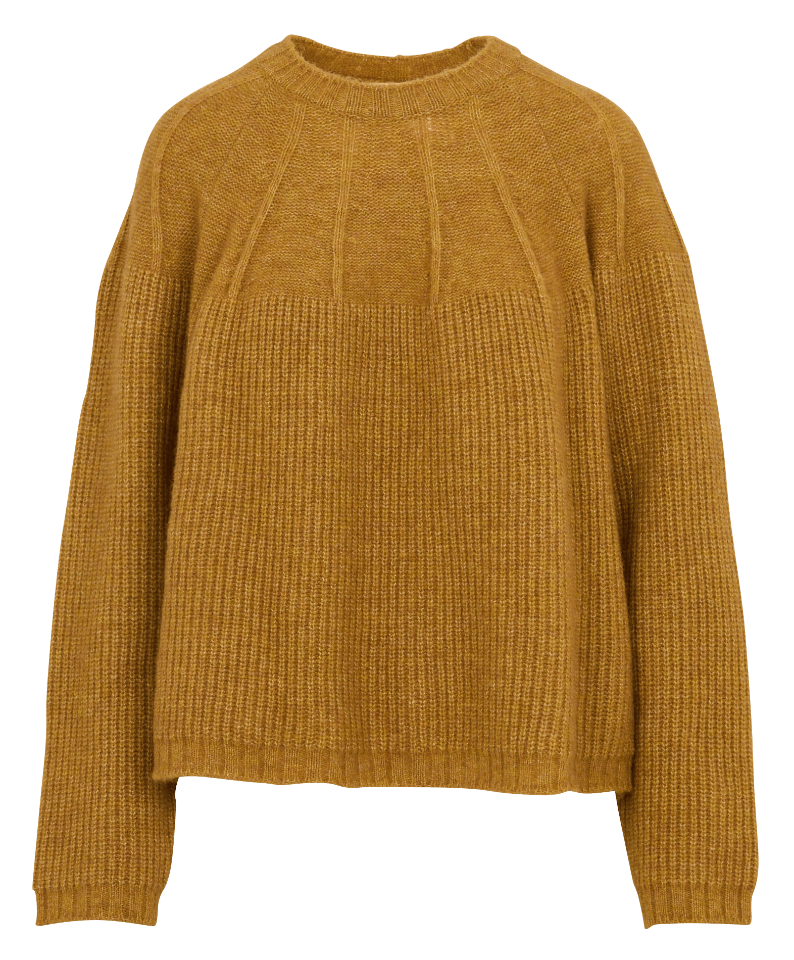 Loose-fit ribbed-knit sweater with round neck COTELAC ACOTE Golden
