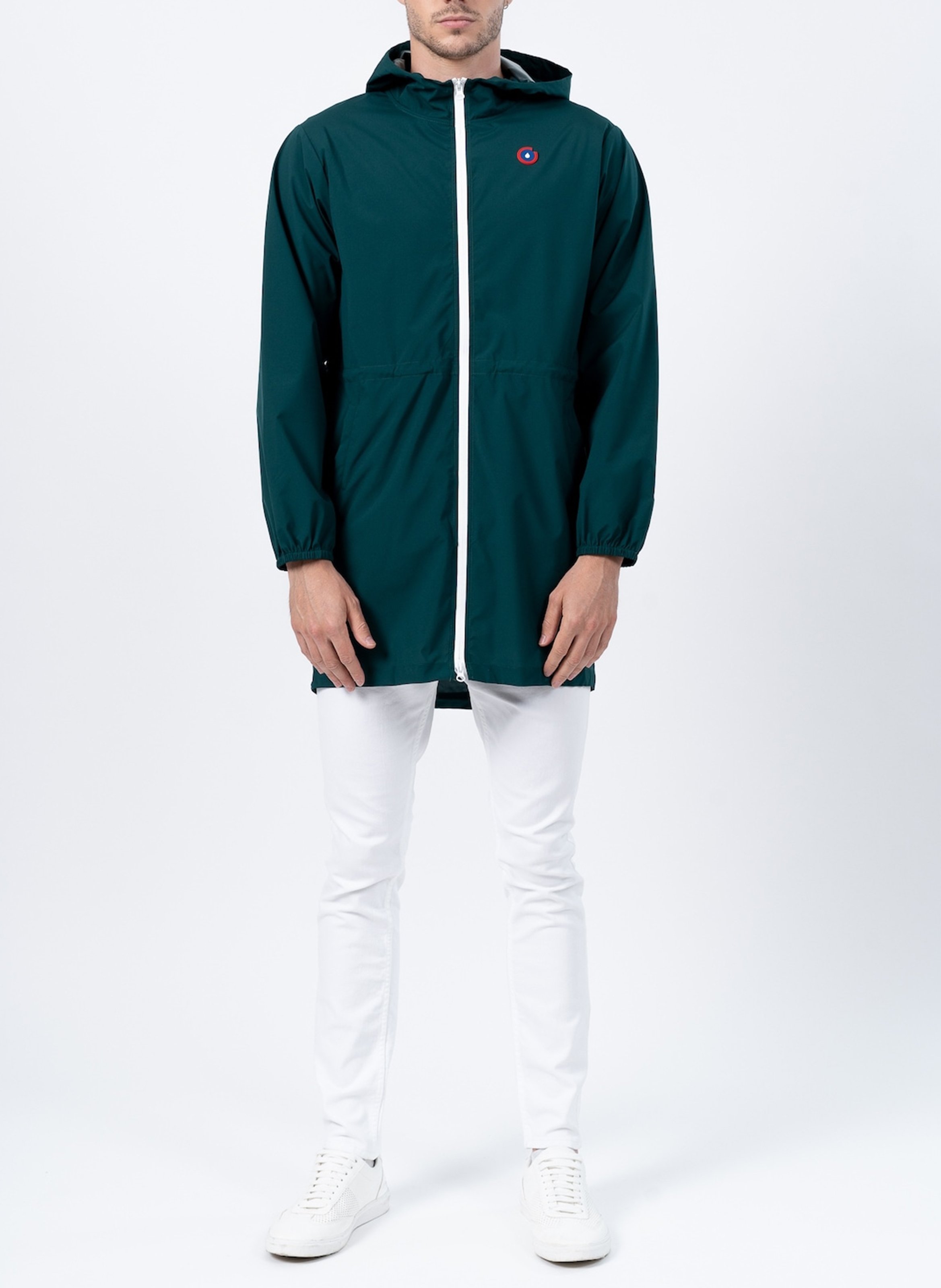 Imperméable long à capuche convertible FLOTTE Vert