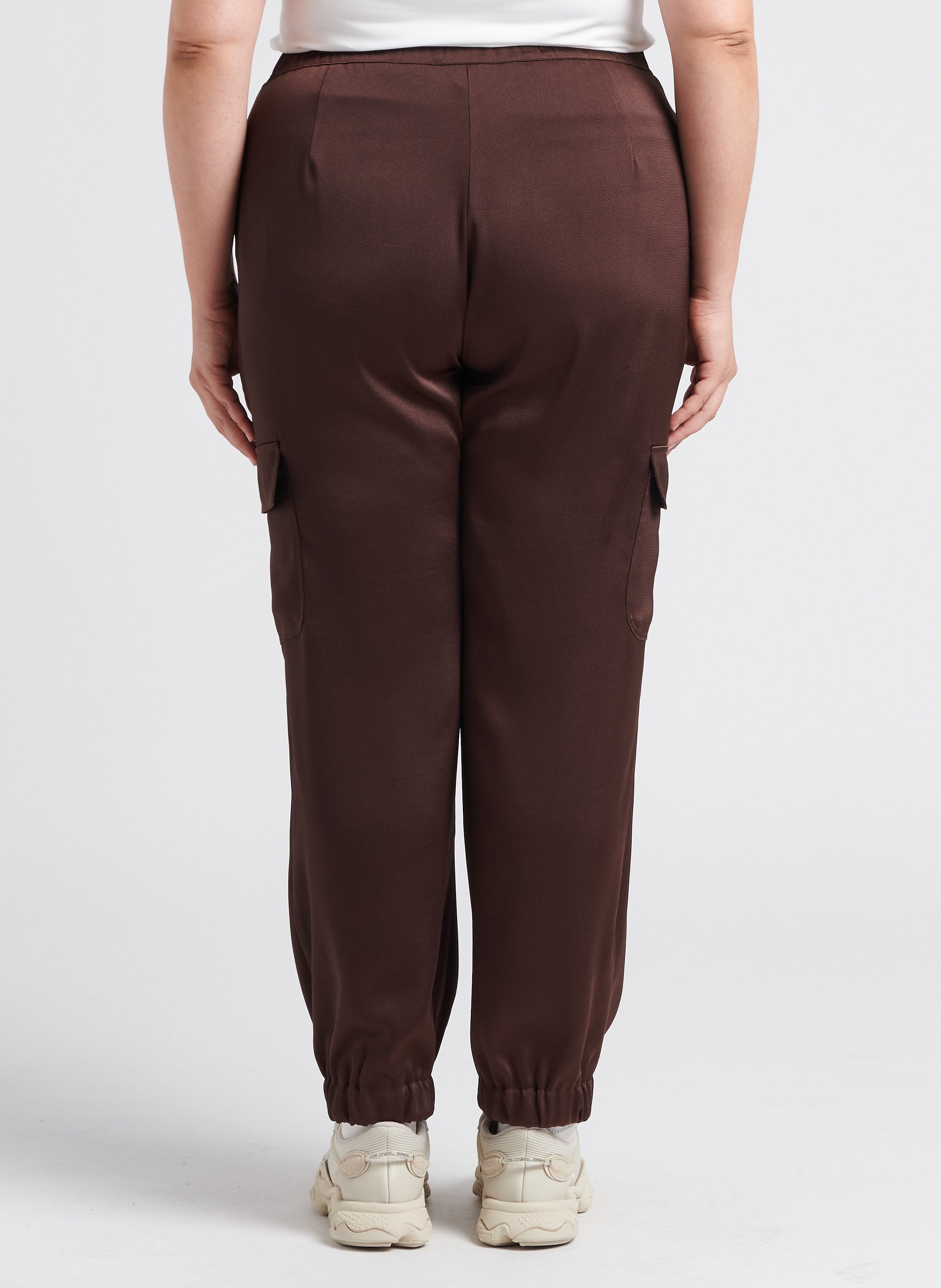 Pantalon treillis satiné  PERSONA by Marina Rinaldi Marron