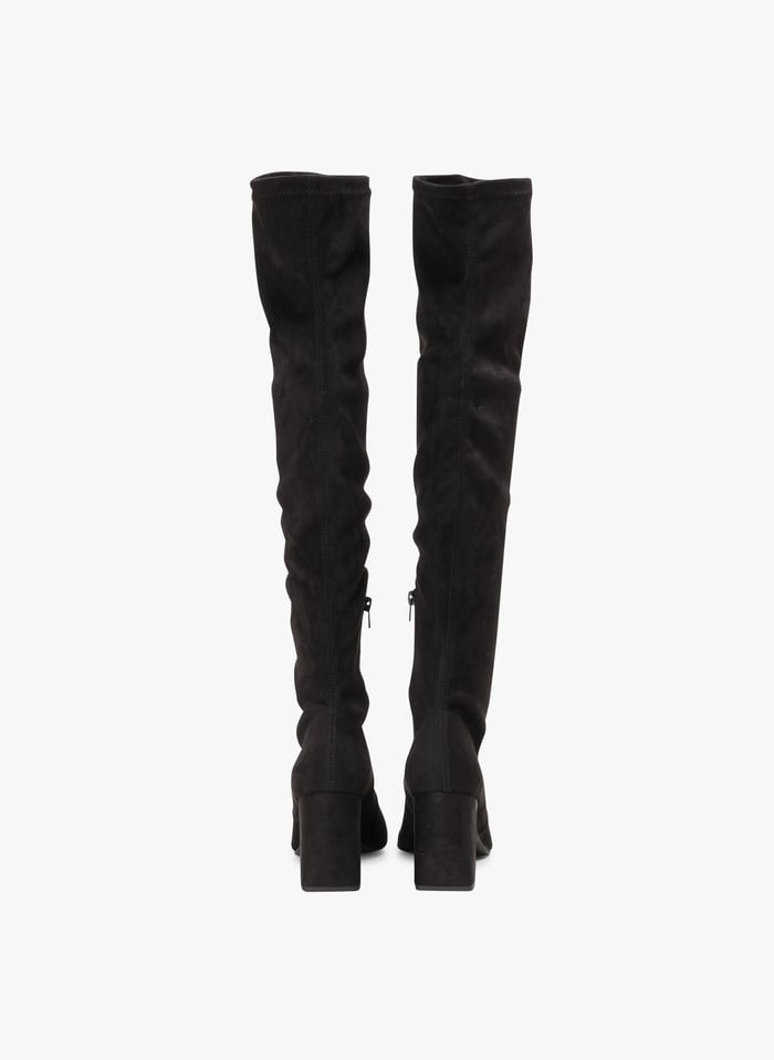Cuissardes talon en velours Noir