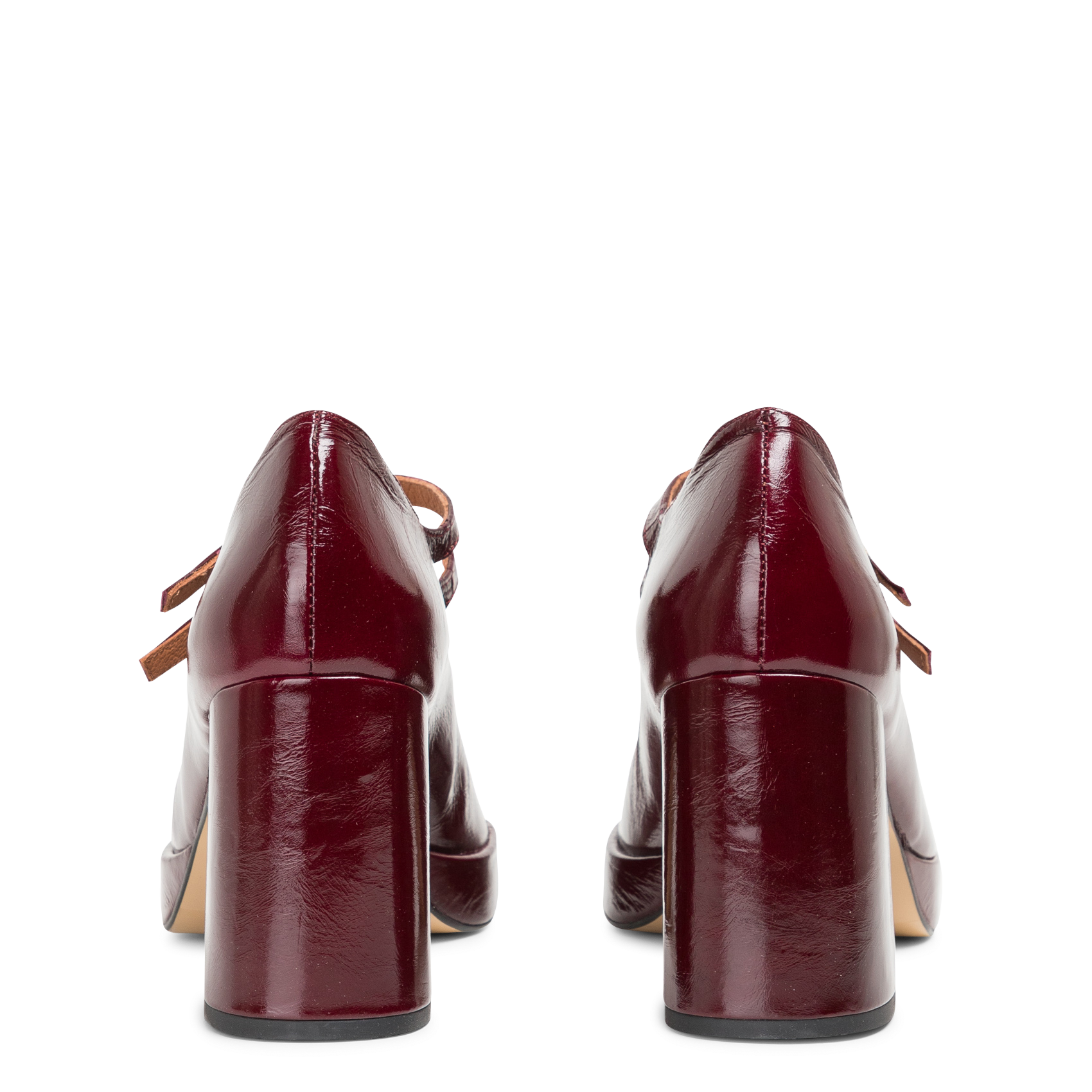 Plateau-Spangenpumps mit Doppelriemen JONAK Rot