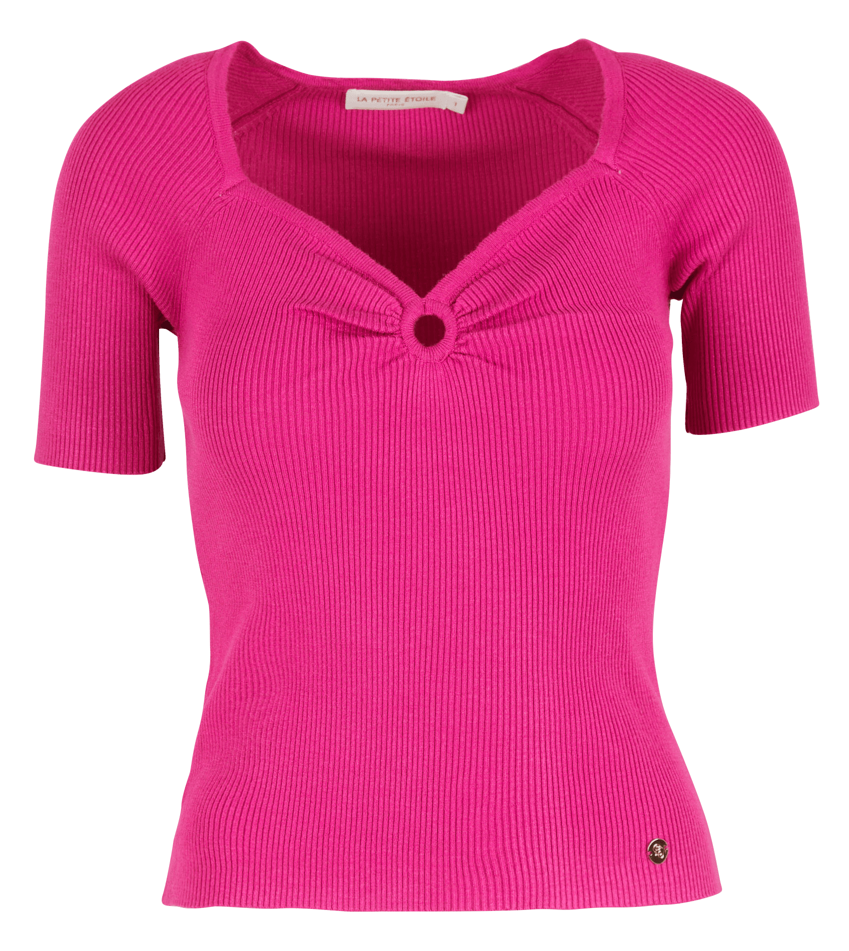Top droit en maille à côtes LA PETITE ETOILE Rose