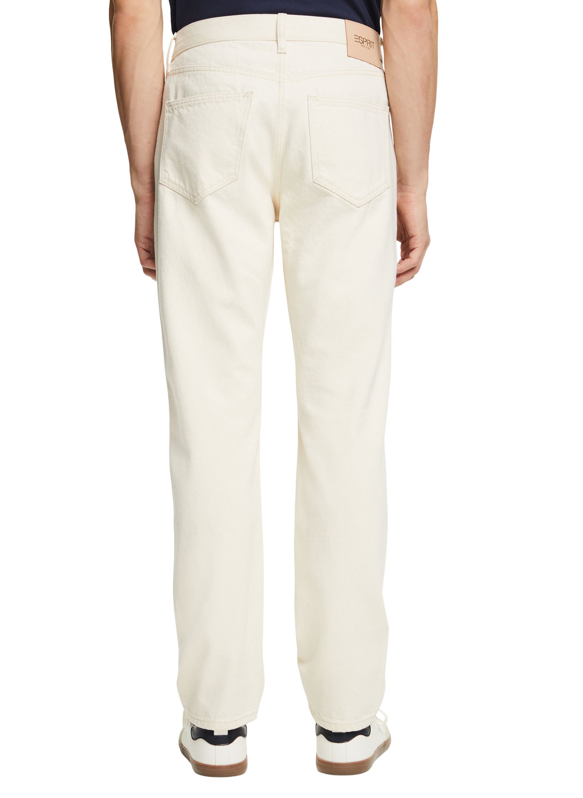 Straight high-rise cotton jeans ESPRIT White