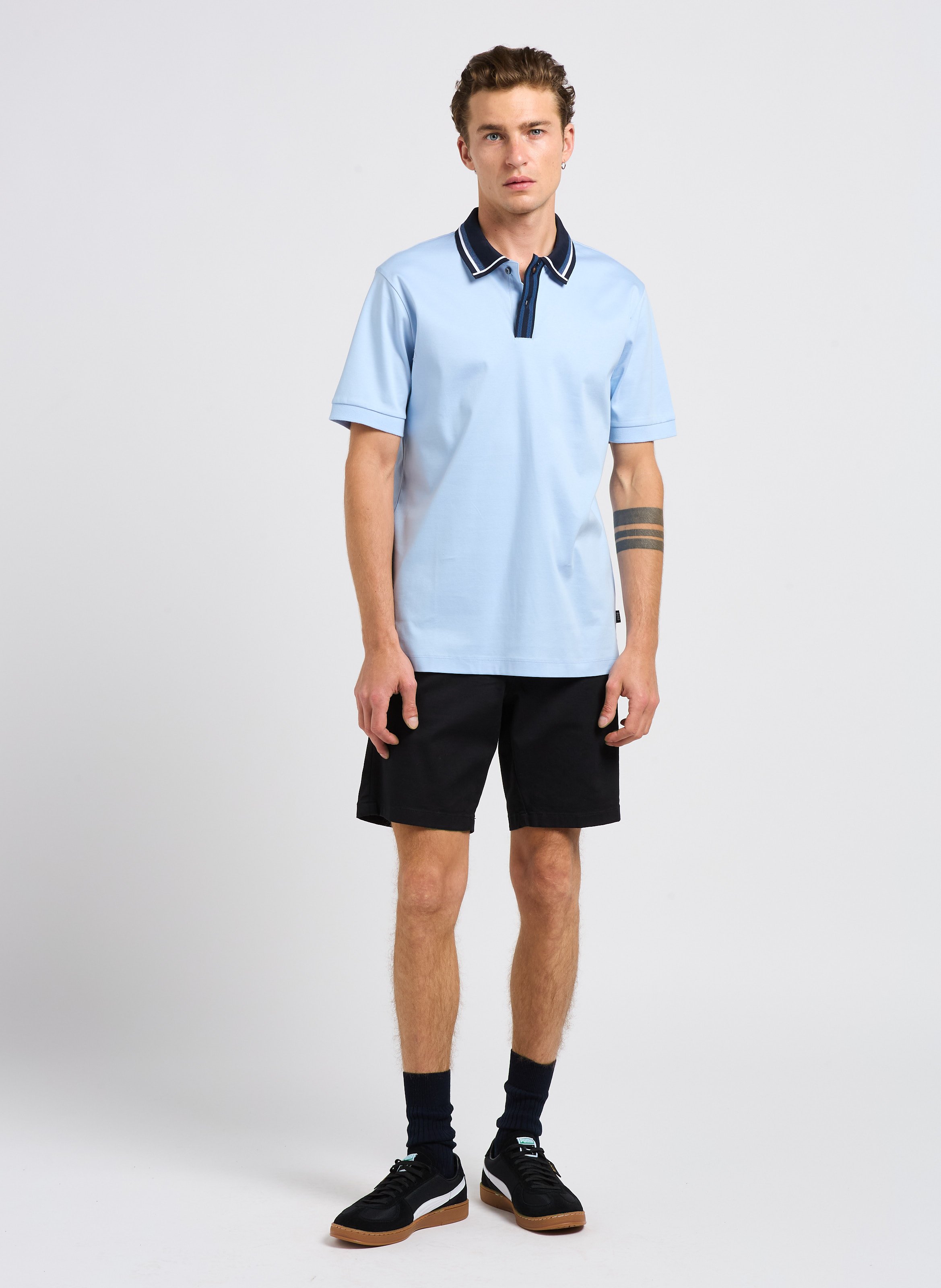 Short in blended organic cotton SELECTED Black