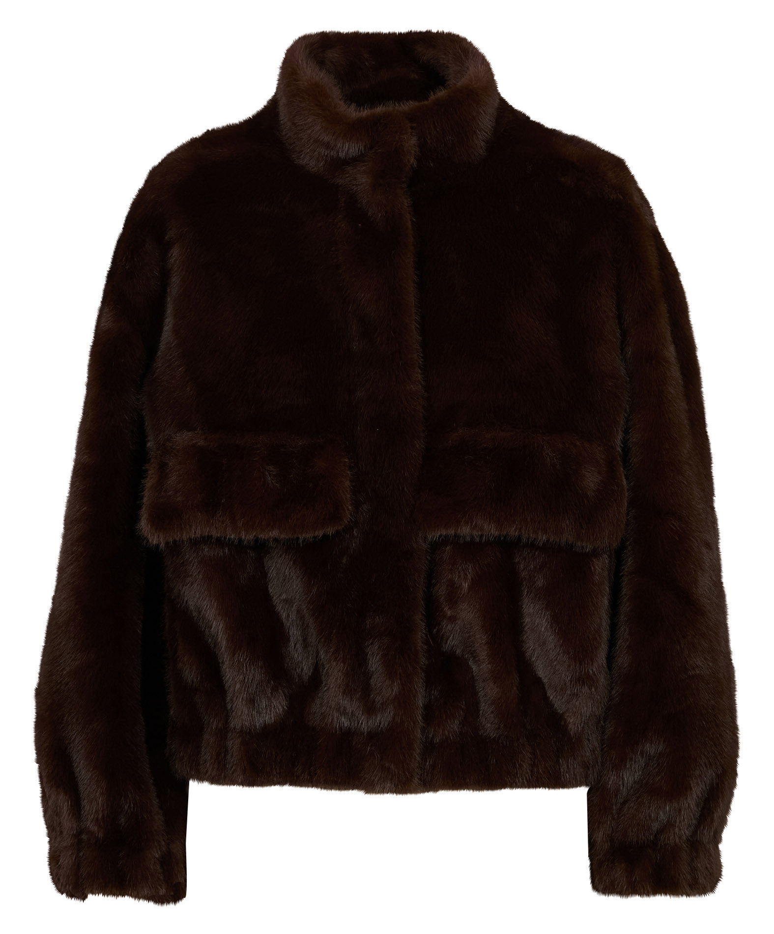 Veste ample col montant en fourrure synthétique BA&SH Marron