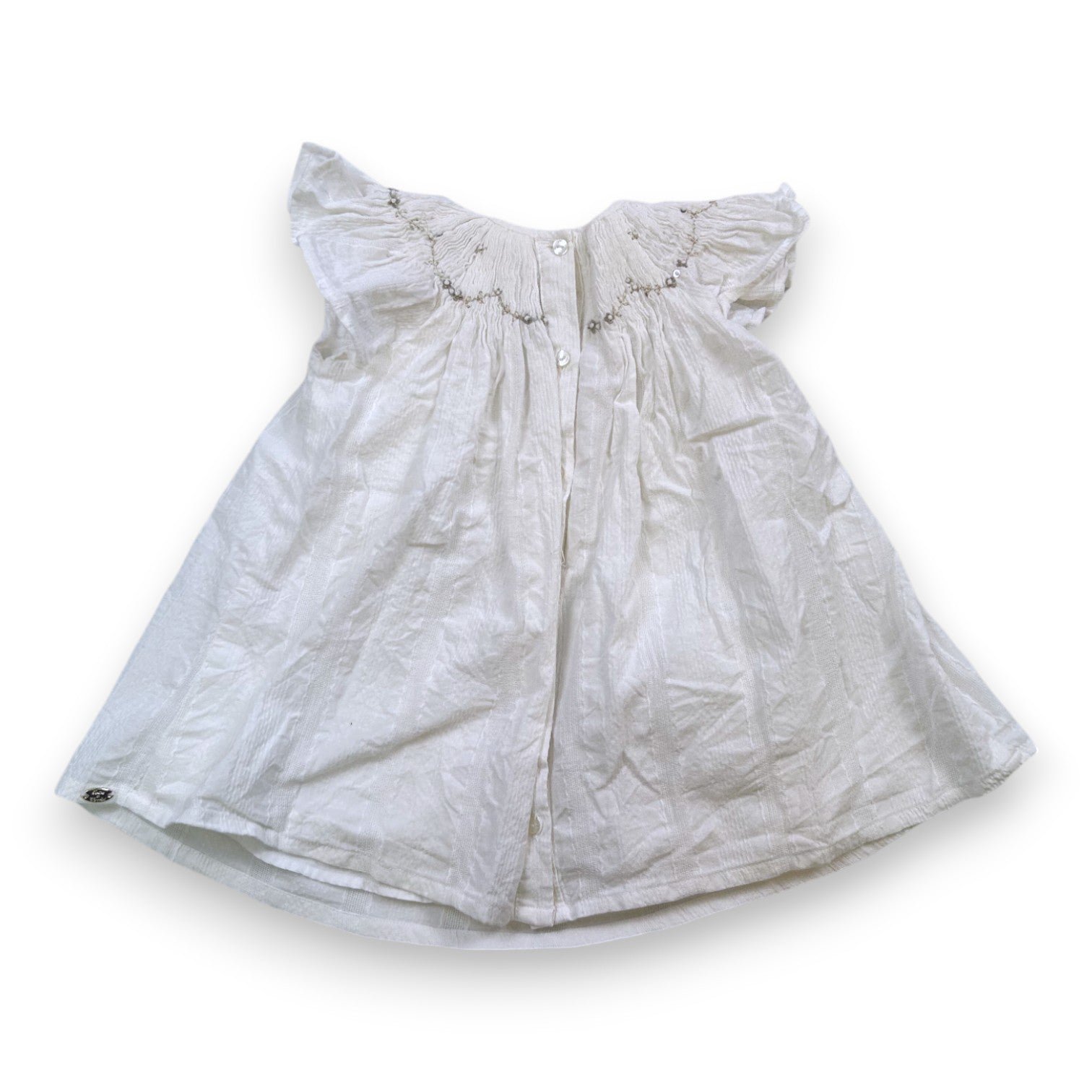 White Baby Dress - 12 months TARTINE ET CHOCOLAT - seconde-main White