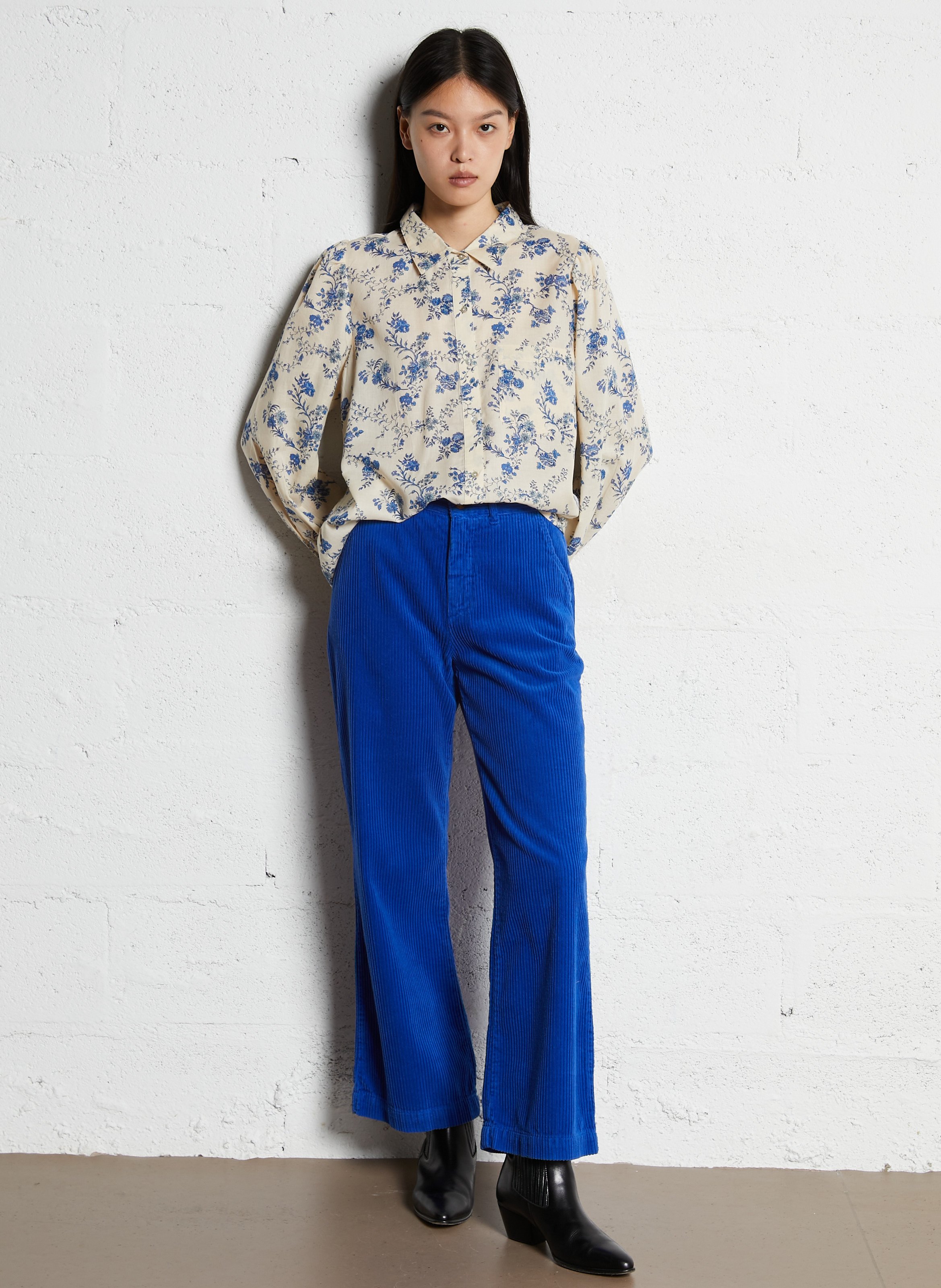 Klassisches Baumwollhemd EMILE ET IDA Blau