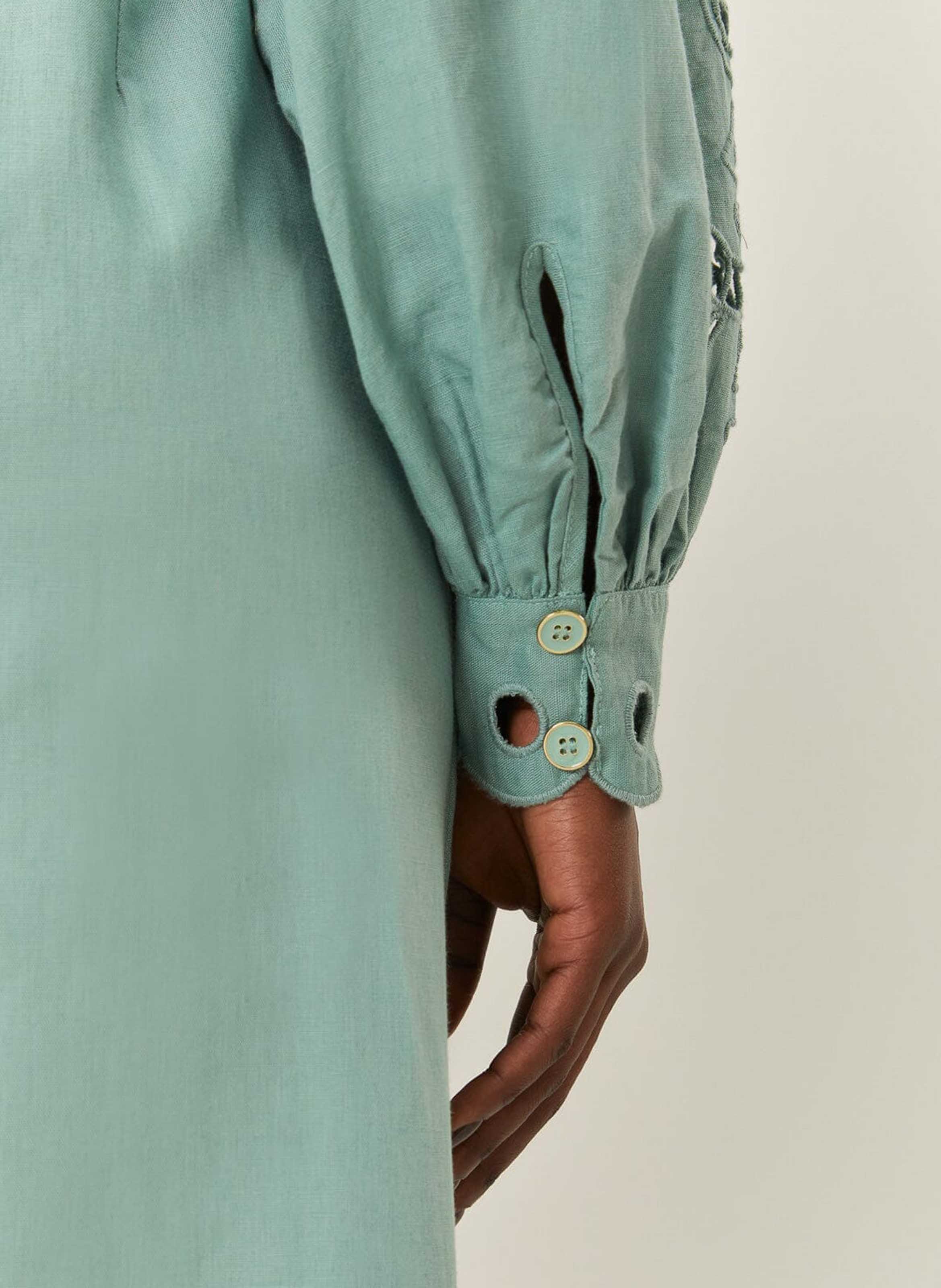 Midi dress with high neck in broderie anglaise FARM RIO Multicolored