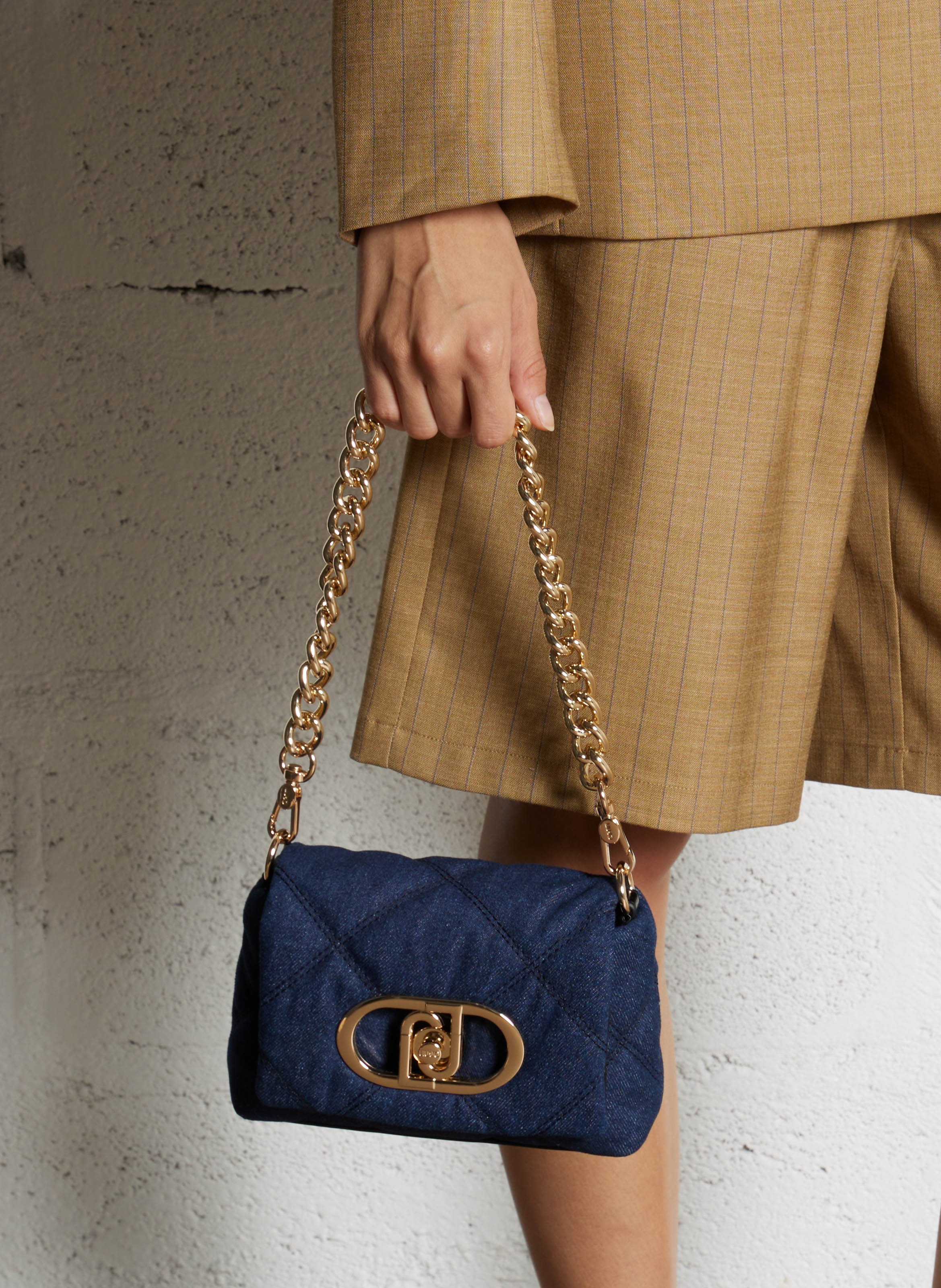 Sac bandoulière en denim de coton mélangé LIU JO Bleu