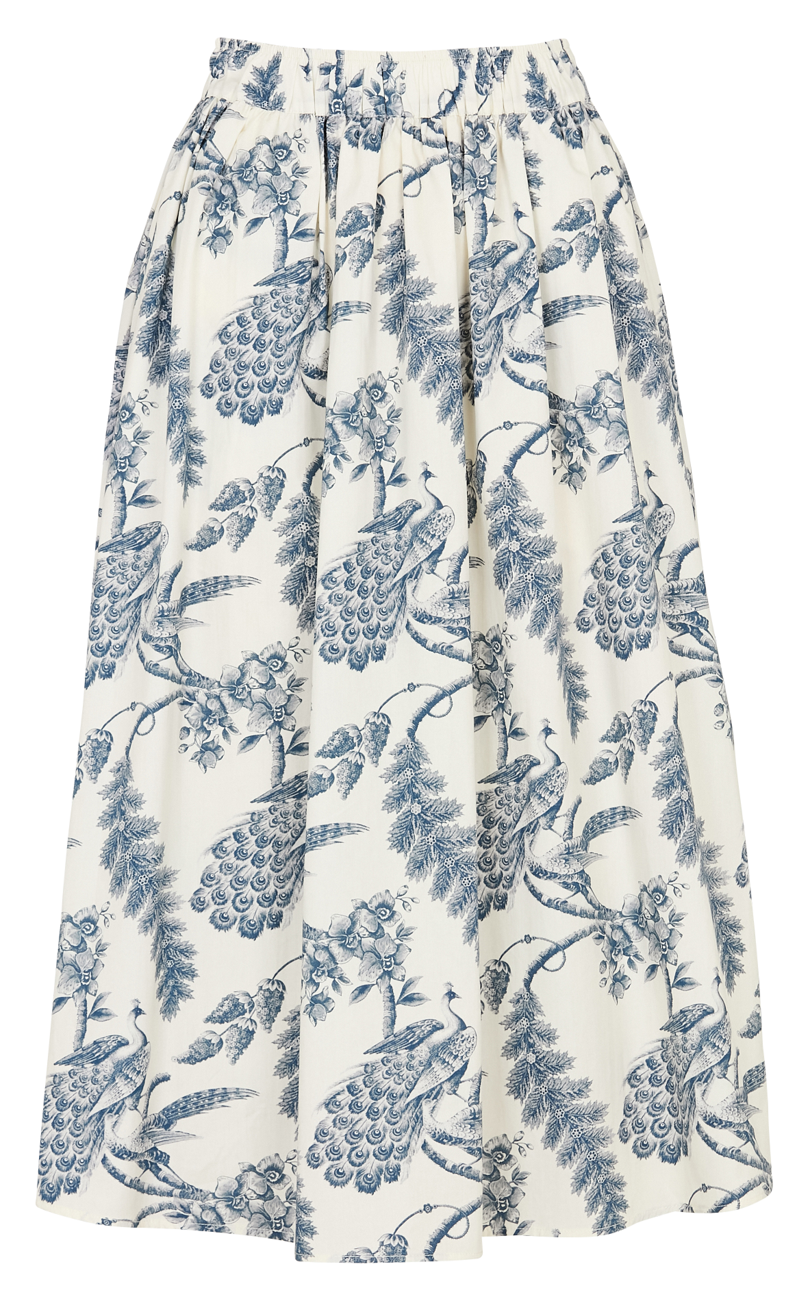 Halflange crêpe rok met print MAISON 123 Blauw