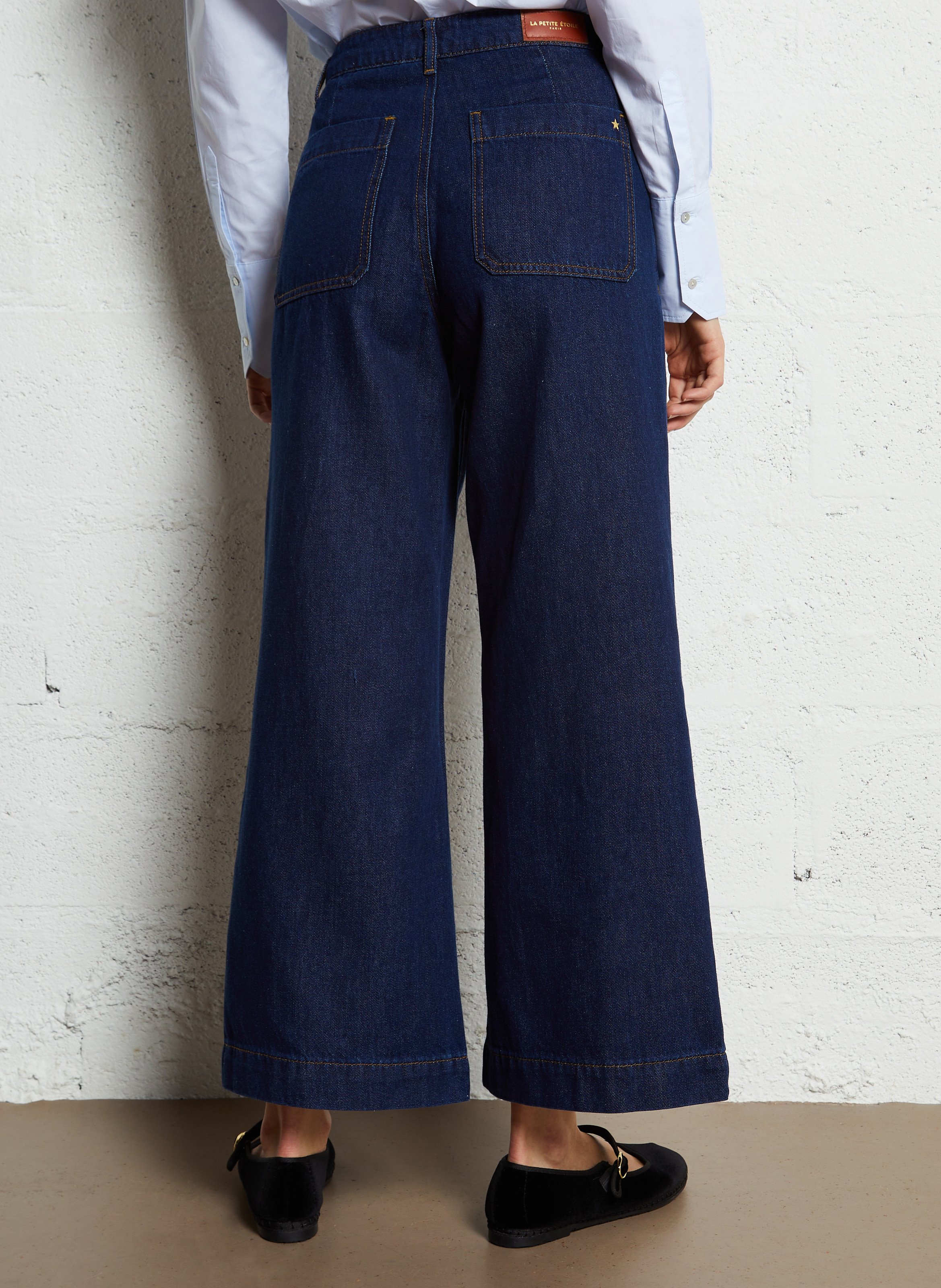 Jean taille haute flare LA PETITE ETOILE Bleu