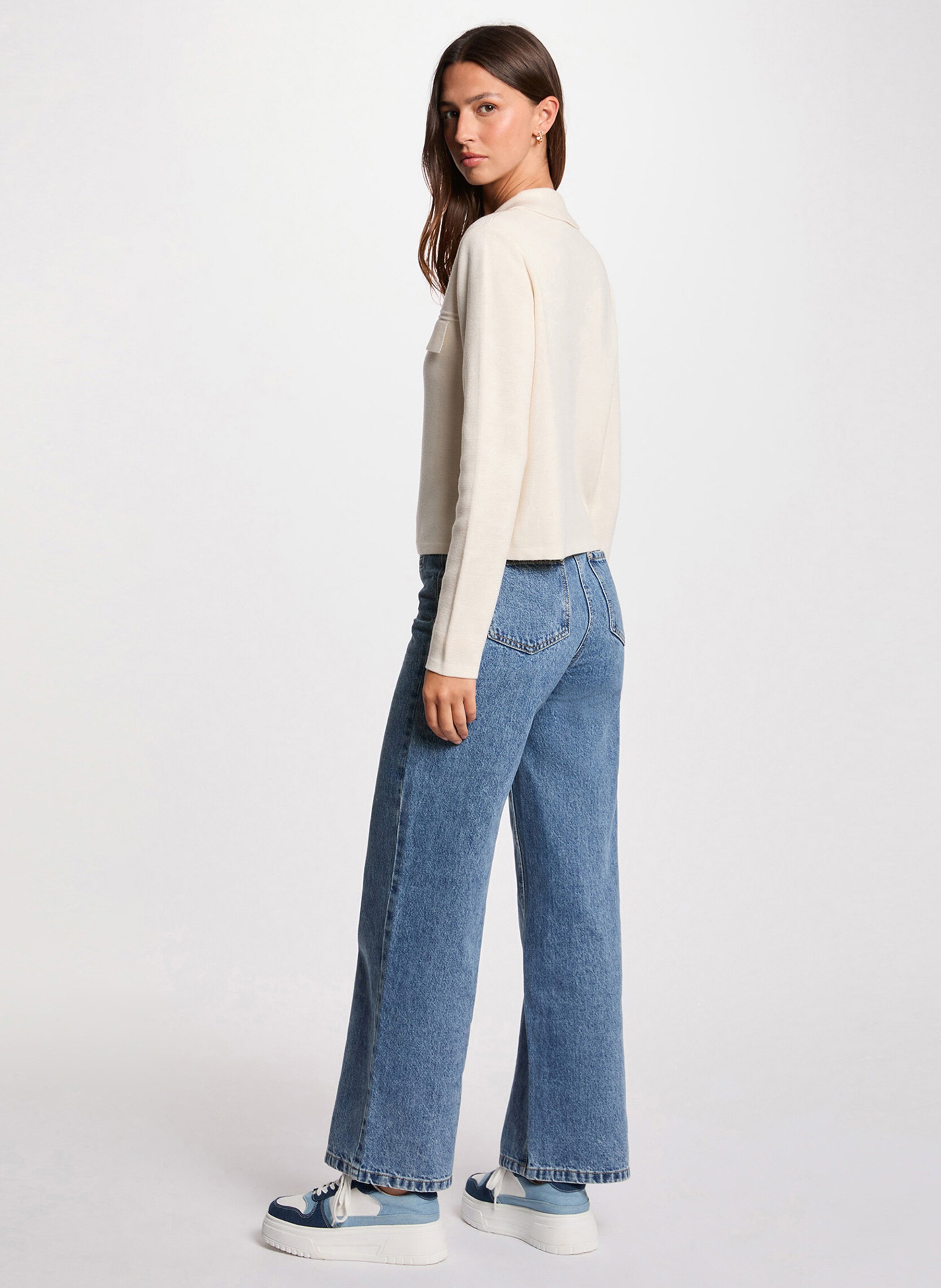 Strickjacke mit klassischem Kragen MORGAN Beige