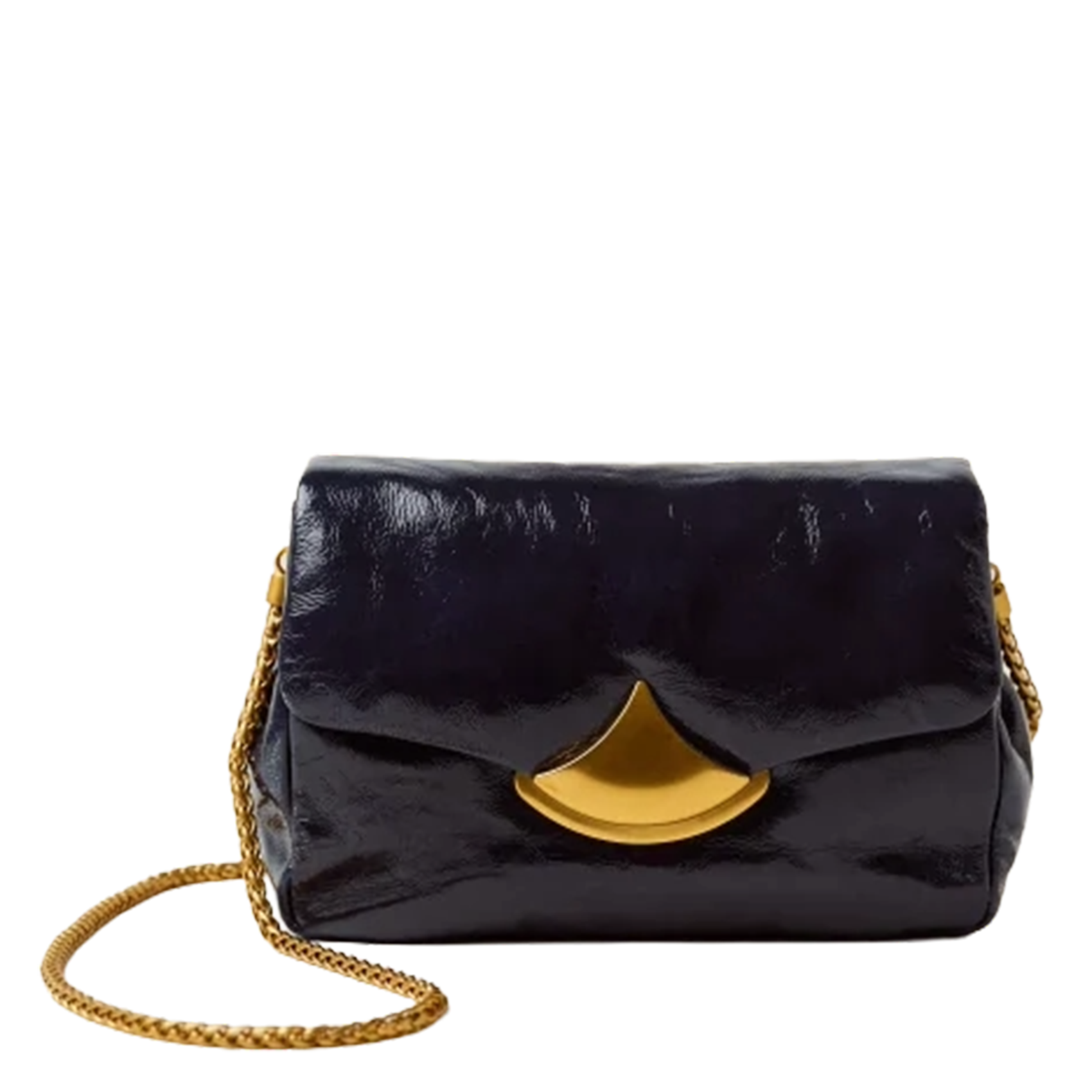 Sac bandoulière en cuir vernis SESSUN Bleu