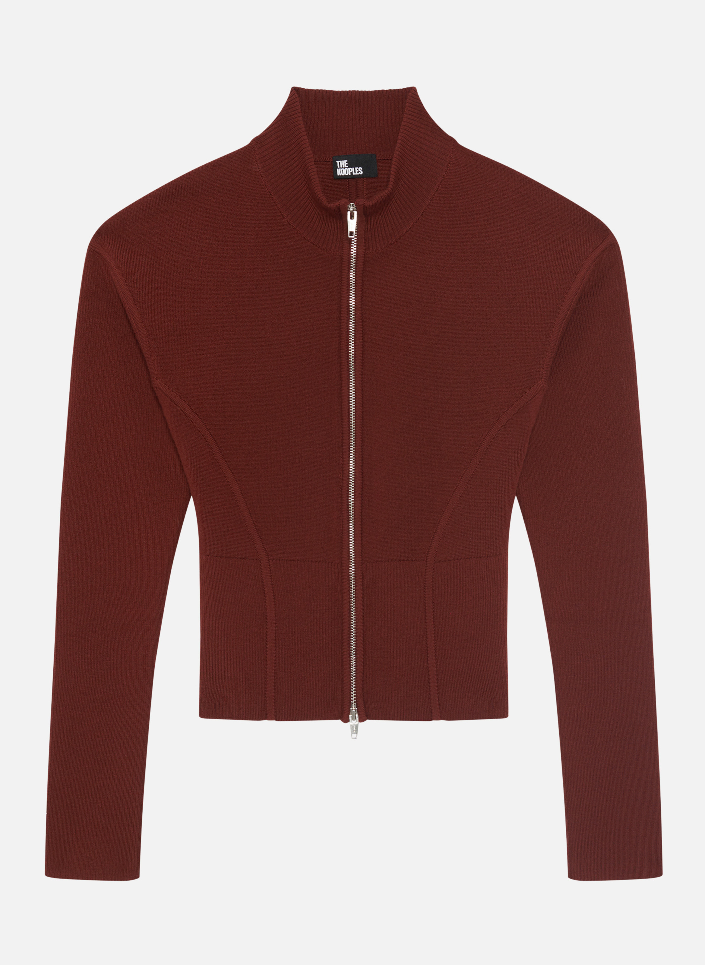 Zip-up cardigan in blended wool THE KOOPLES Red