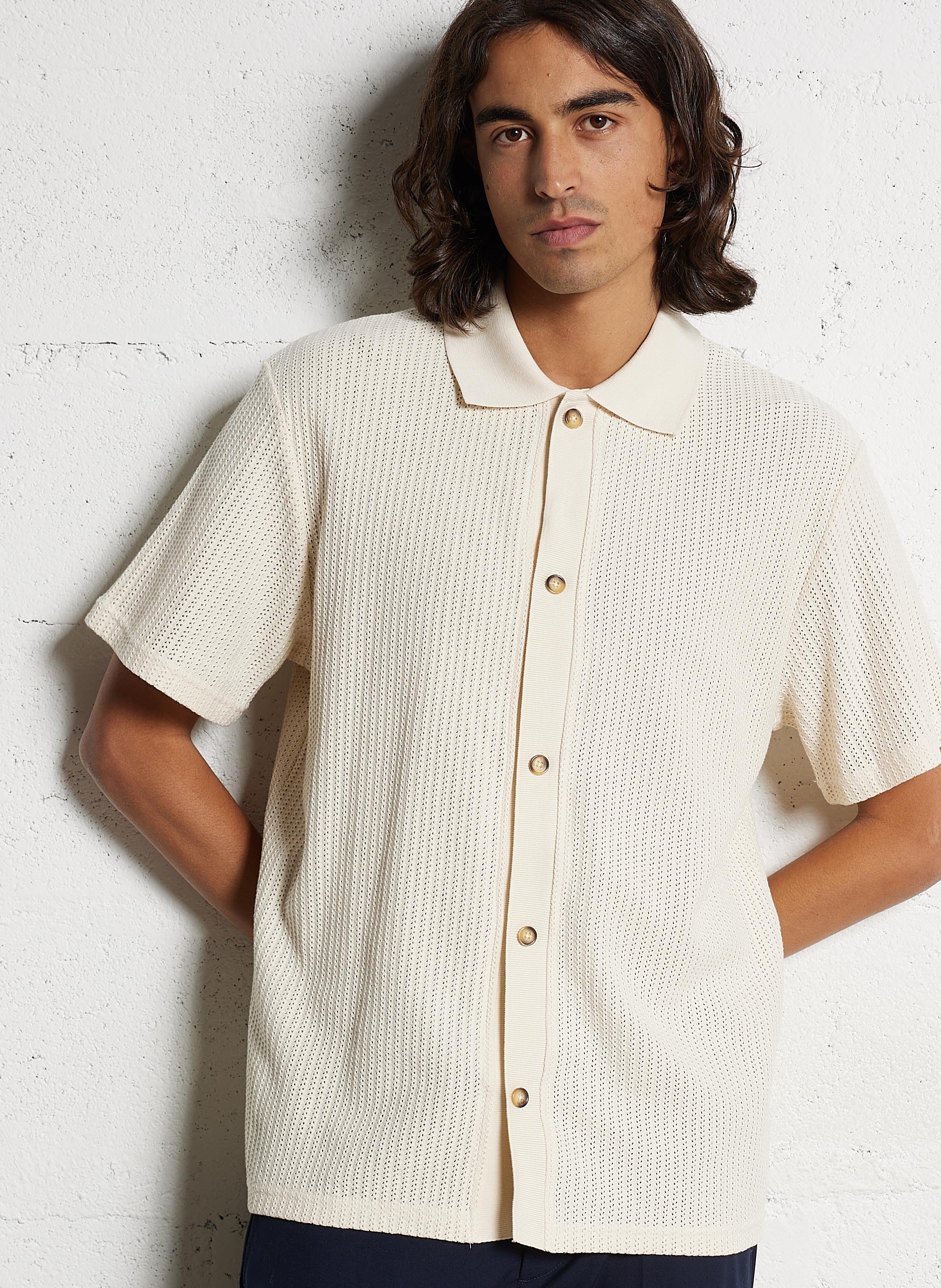 Gerade geschnittenes Poloshirt aus Bio-Baumwolle LES DEUX Beige