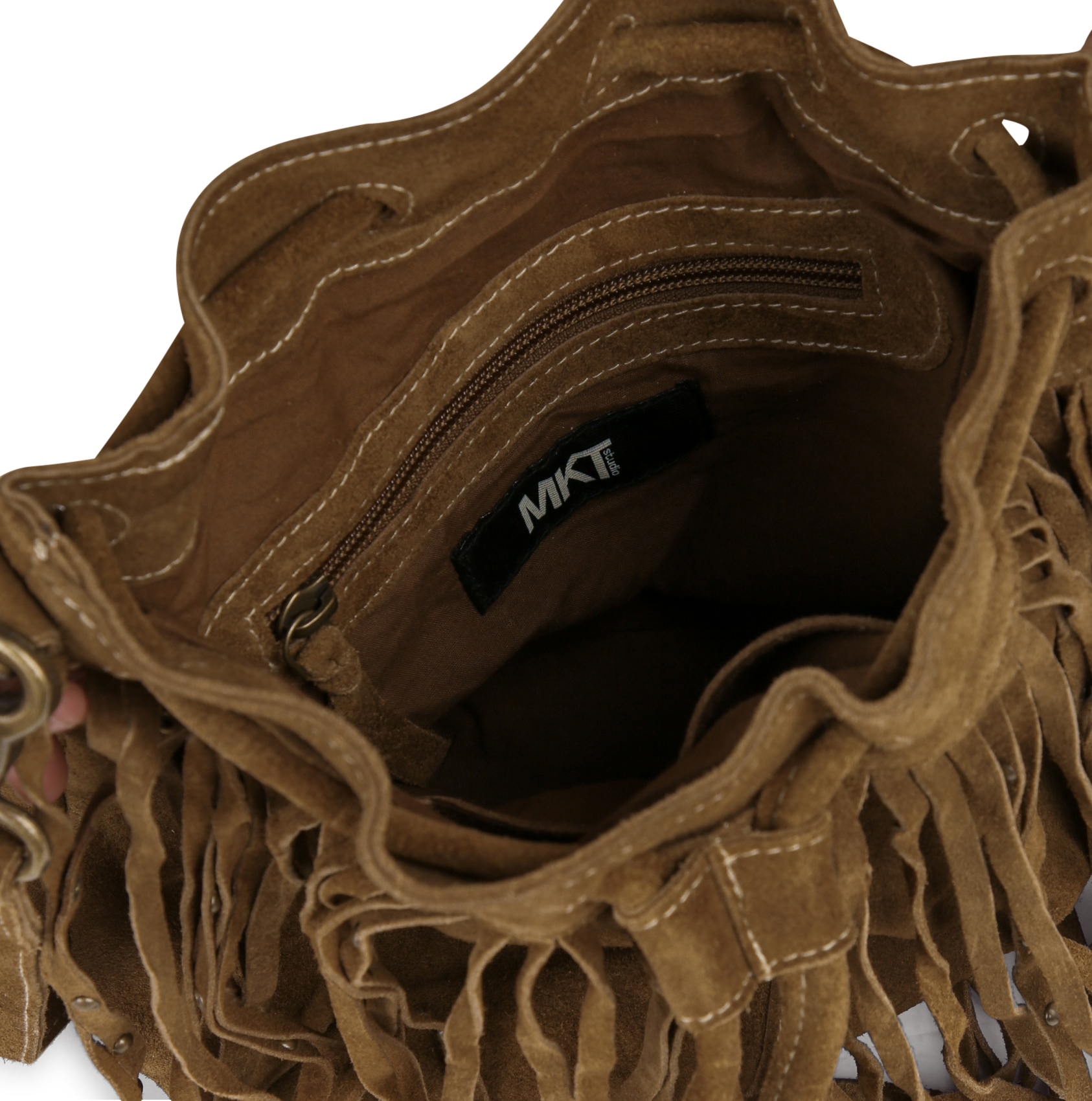 Sac bandoulière en cuir MKT Marron