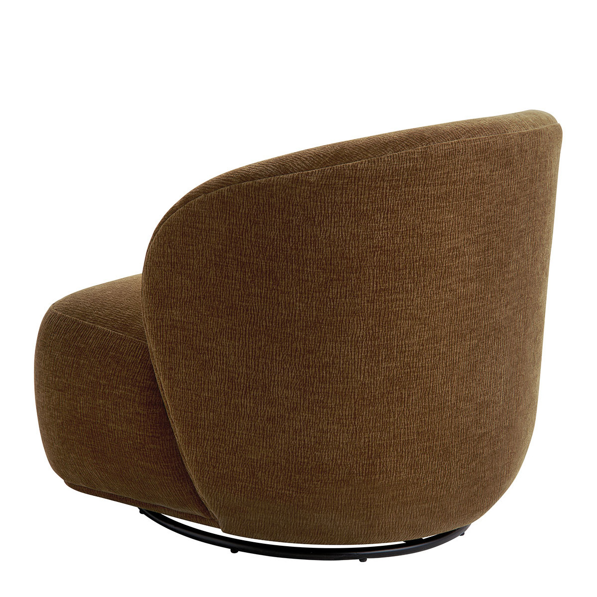 Lisette swivel armchair in marbled velvet fabric - tobacco BLANC D'IVOIRE Brown