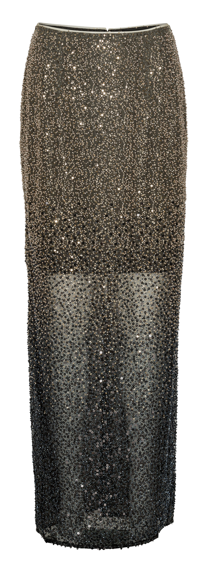 Jupe longue à sequins ROTATE Marron