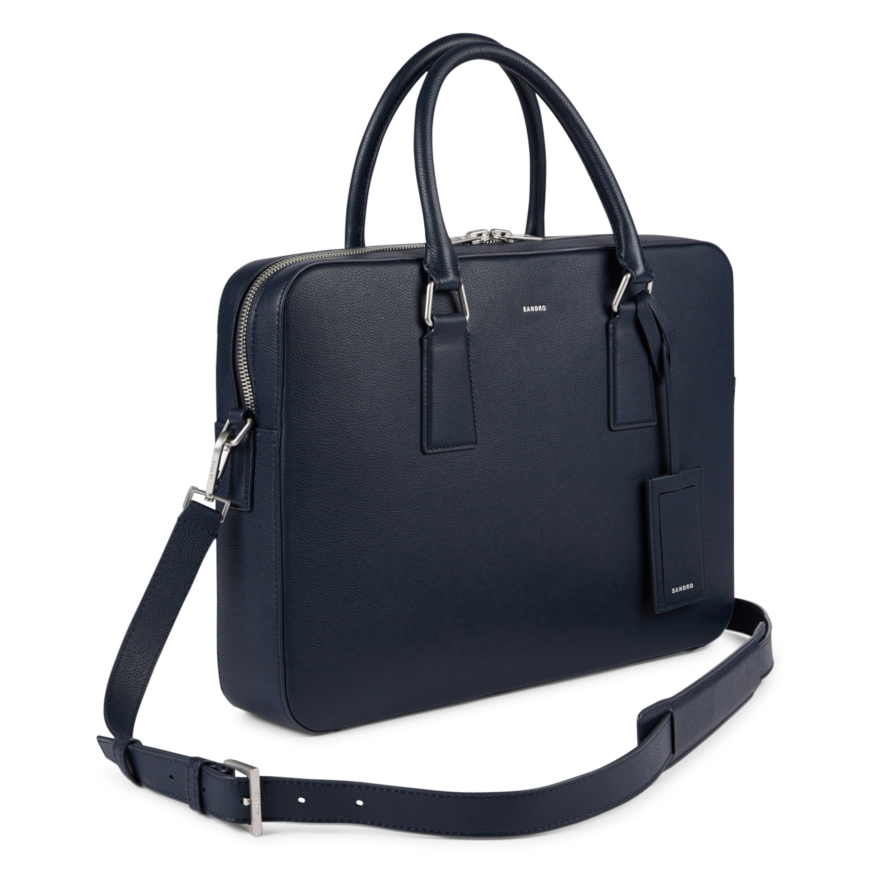 Sac ordinateur en cuir SANDRO Bleu