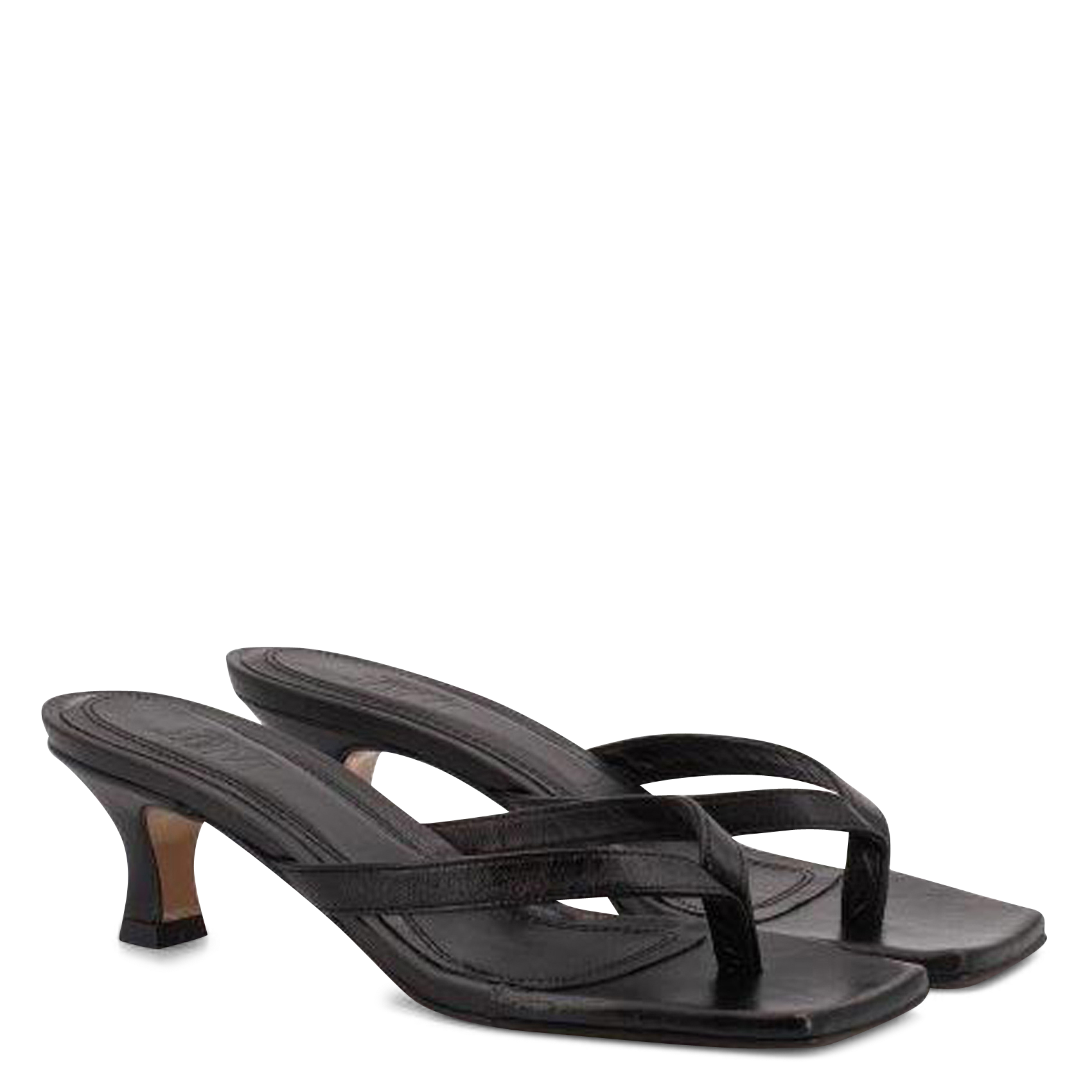 Mules à talon en cuir TORAL Noir