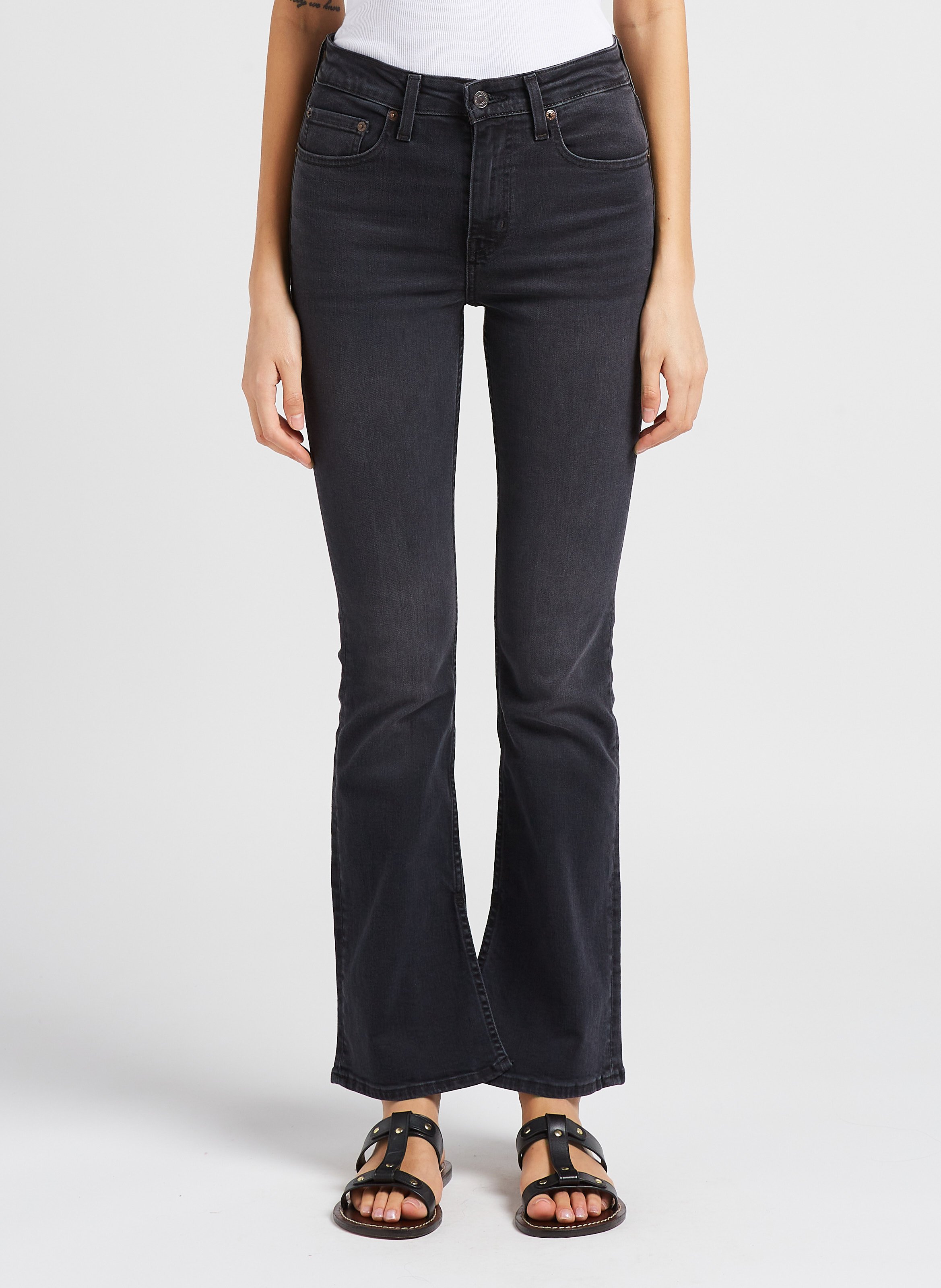 Bootcut-jeans met hoge taille | katoenblend LEVI'S Zwart