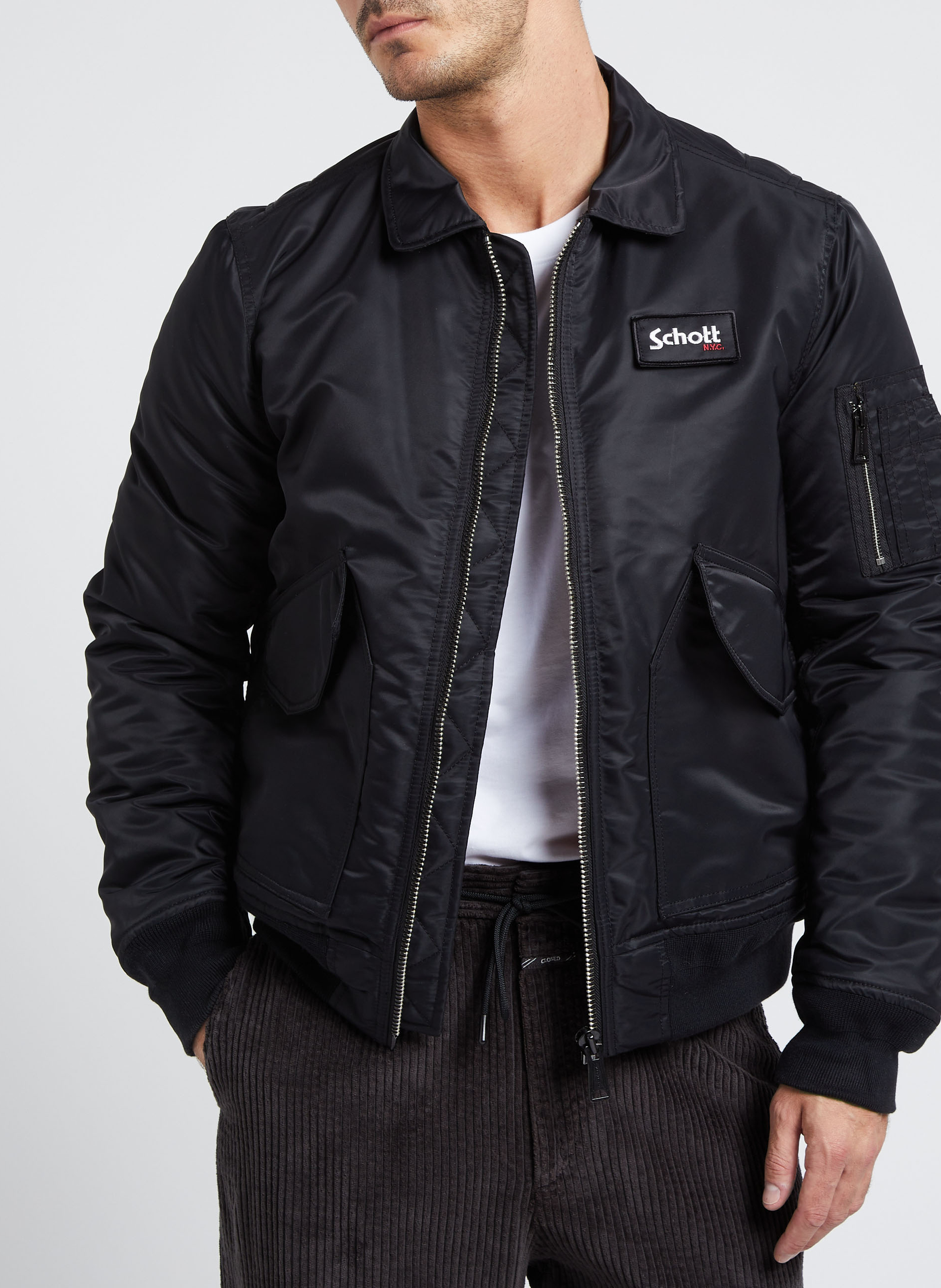 Blouson mit klassischem Kragen SCHOTT Schwarz