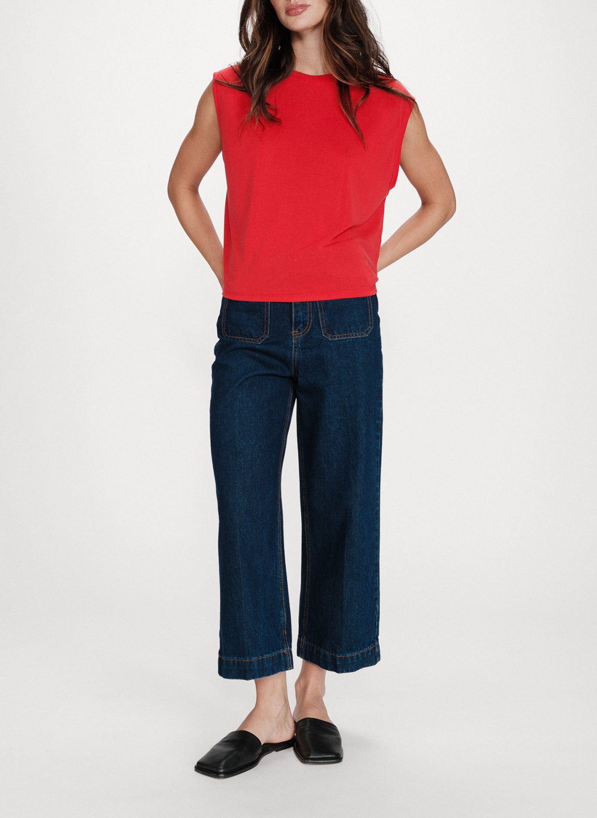 Top sans manches large uni GRACE ET MILA Rose