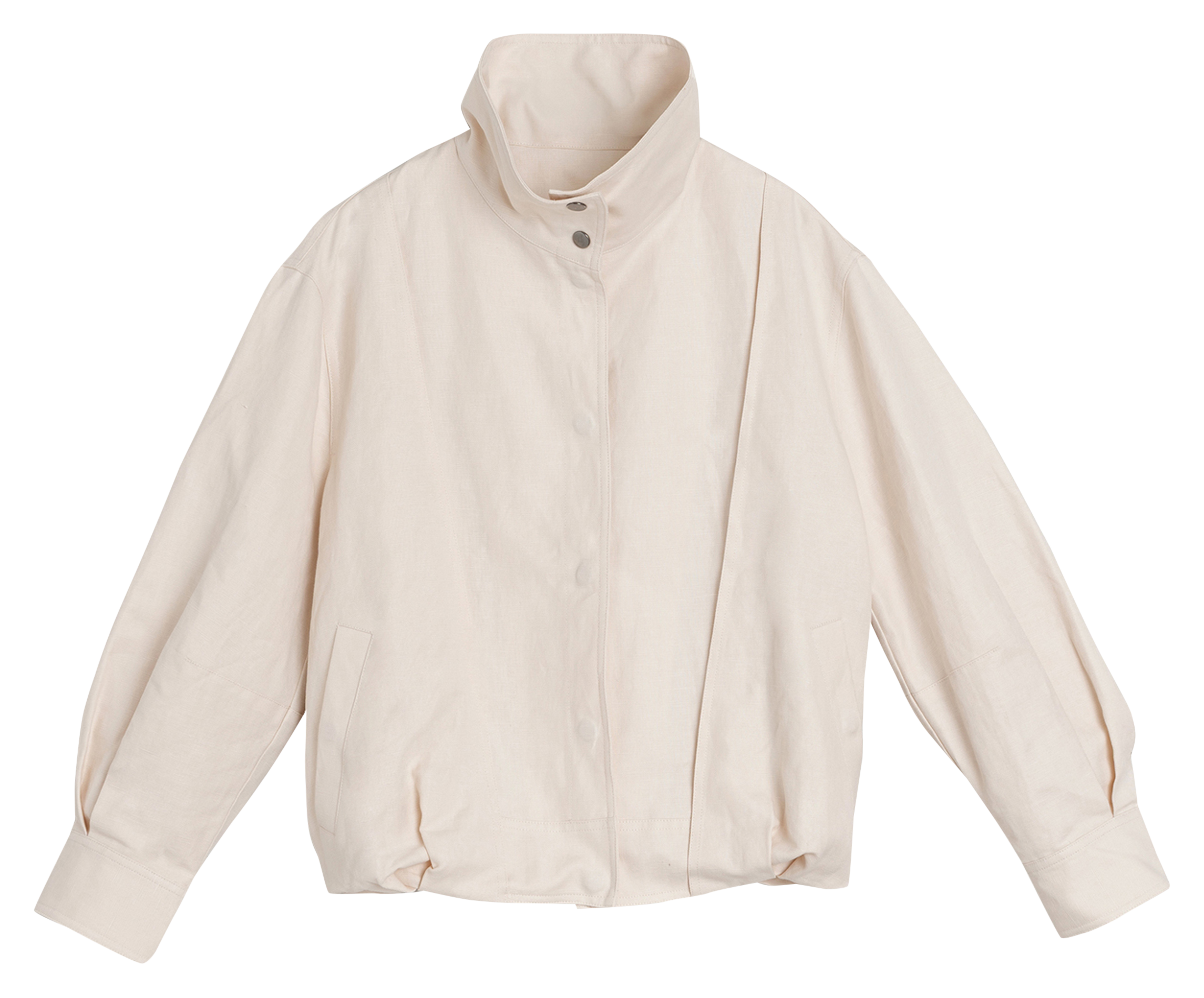 Veste oversize col montant unie INDI & COLD Gris