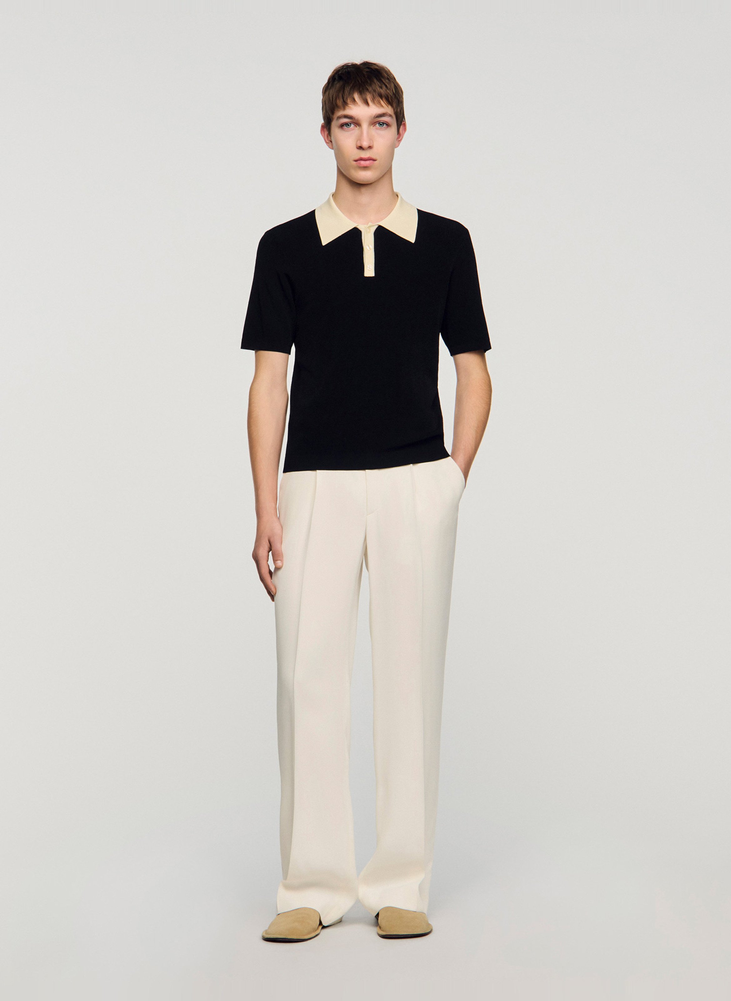 Polo en maille  SANDRO Noir