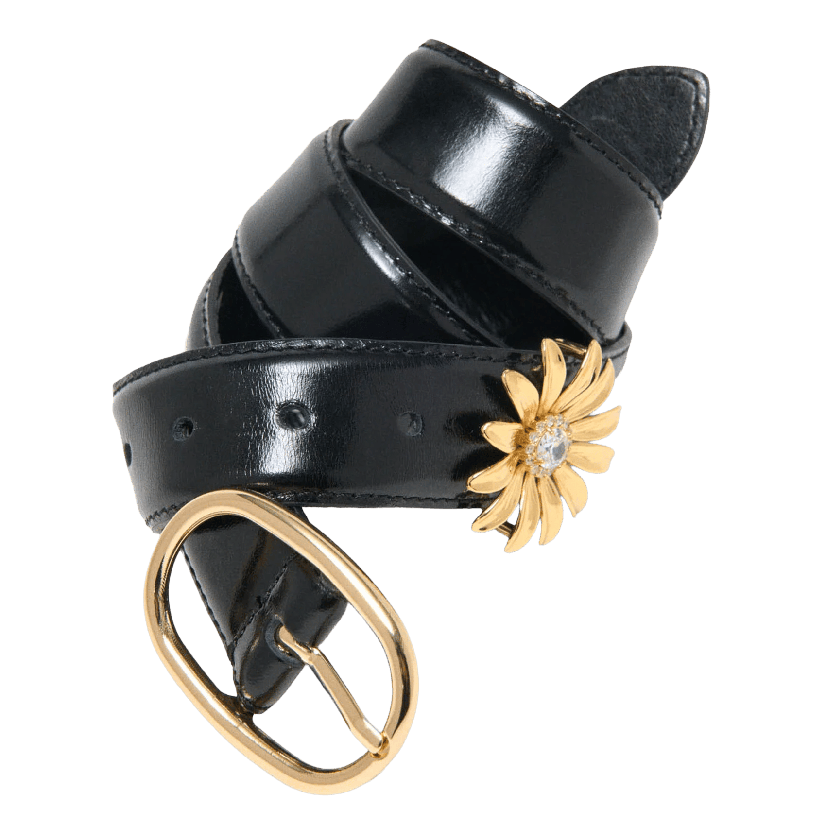 Ceinture en cuir MAJE Noir