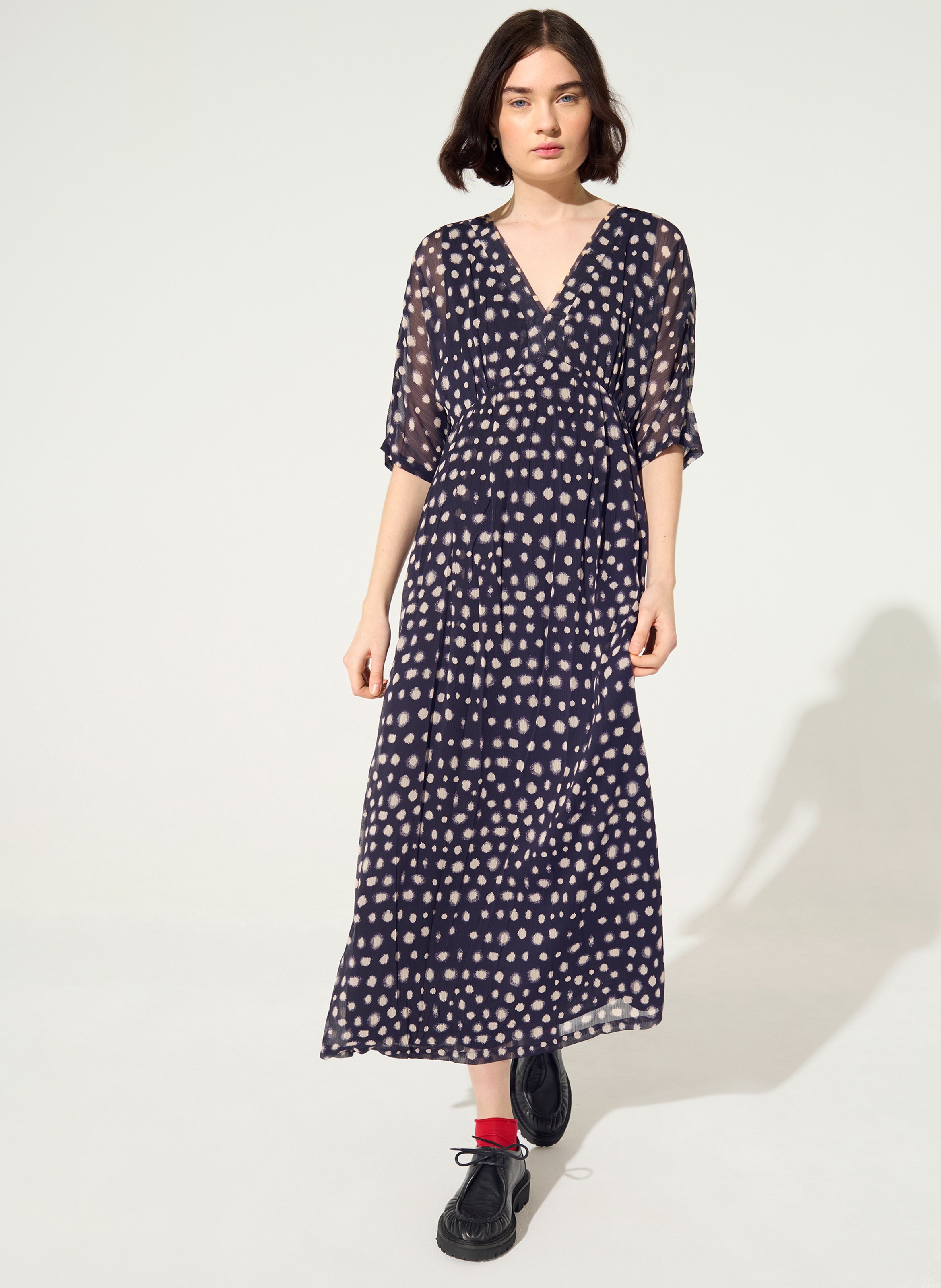 Robe longue col V  COTELAC Violet