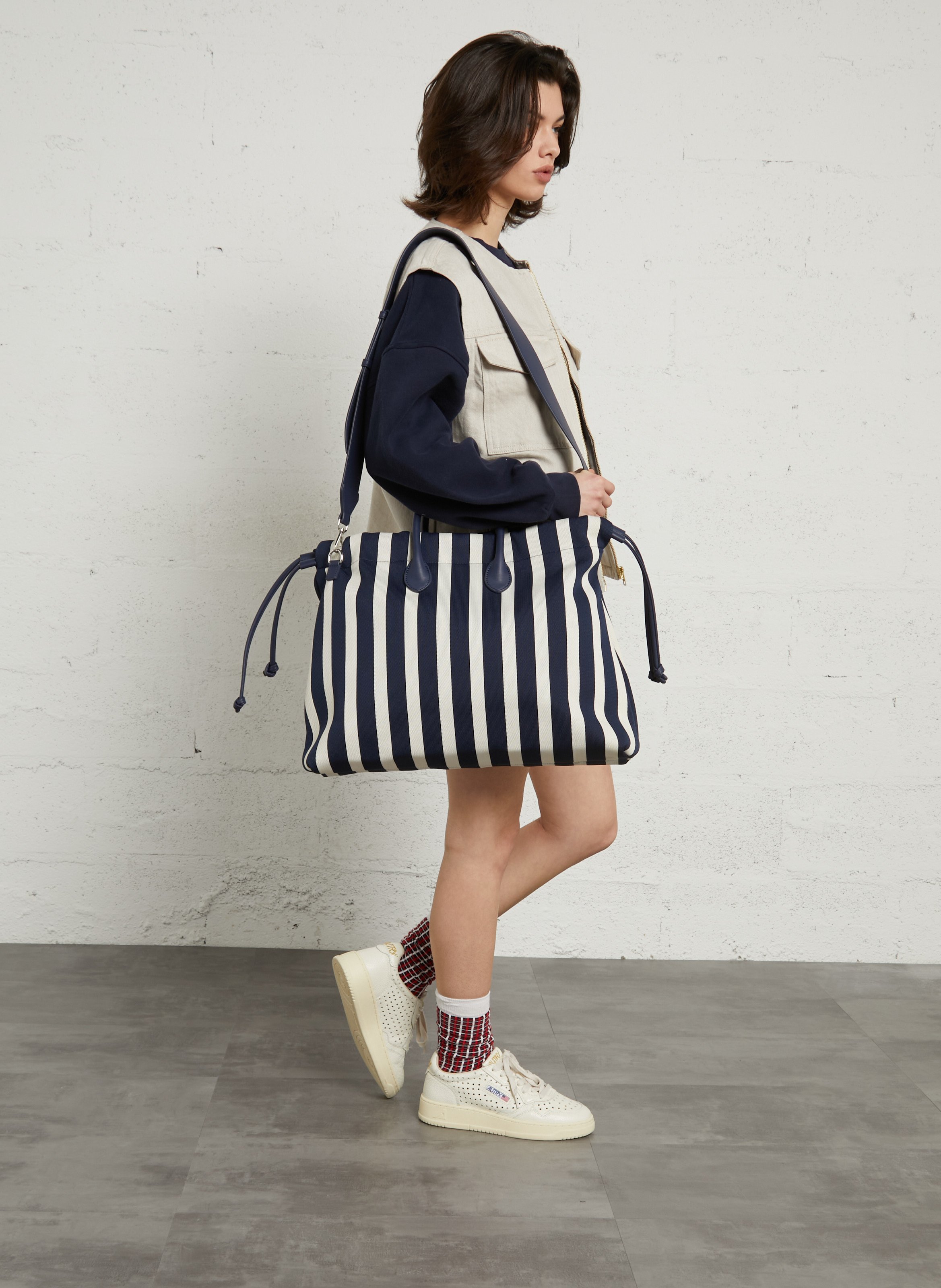 Gestreepte shopper AU PRINTEMPS PARIS Blauw