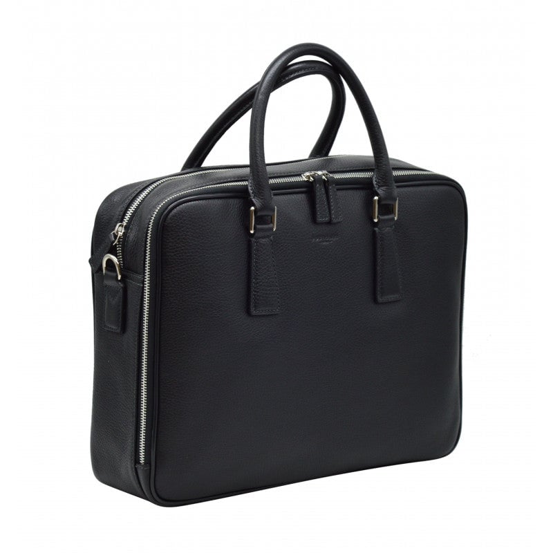 Cowhide leather document holder POURCHET Black