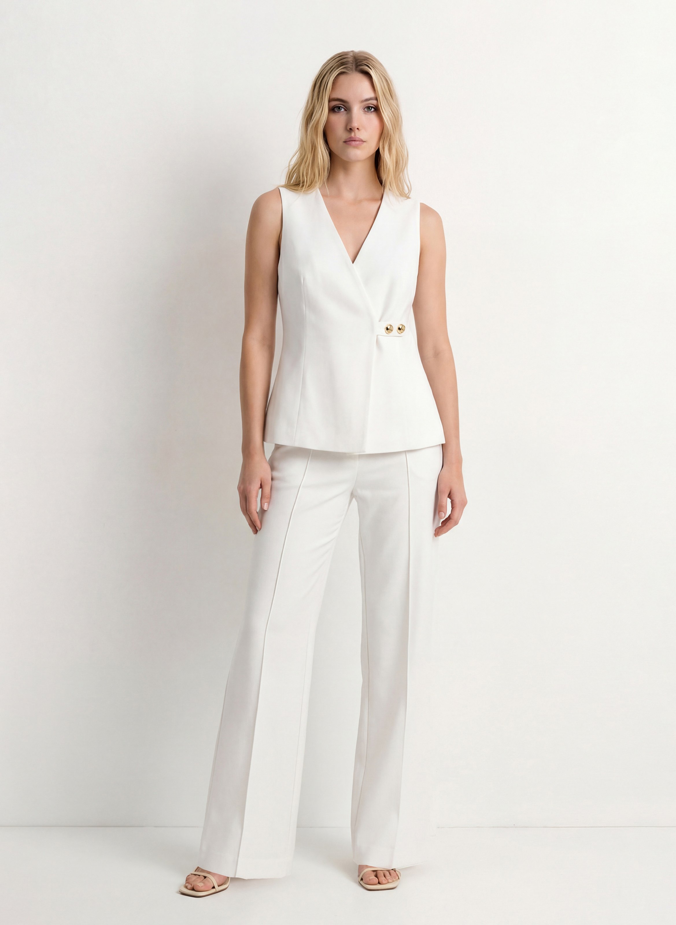 Veste col V  KOOKAI Blanc