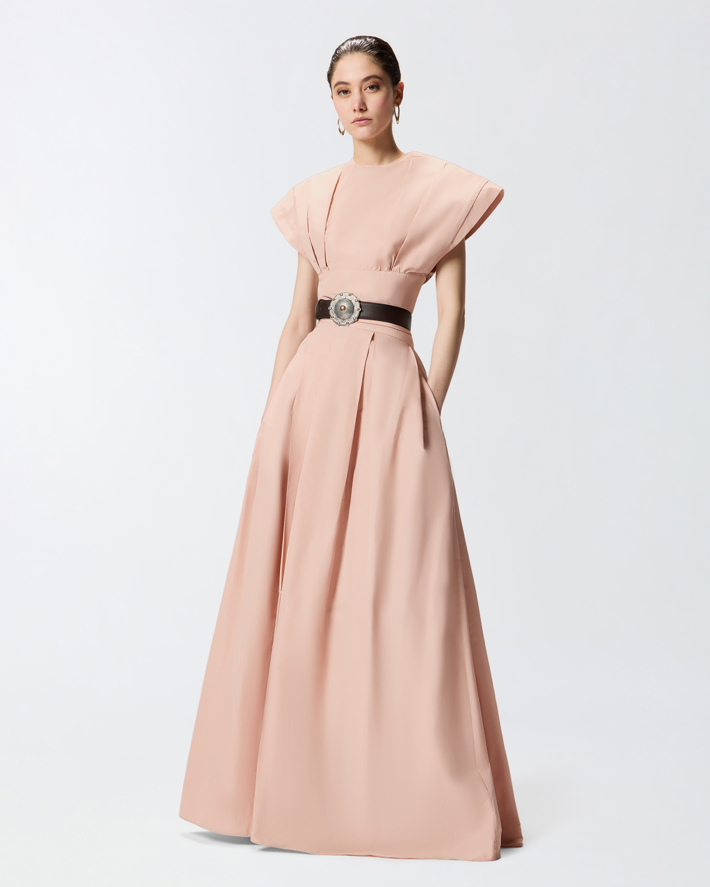 Long wrap skirt with bow Pink