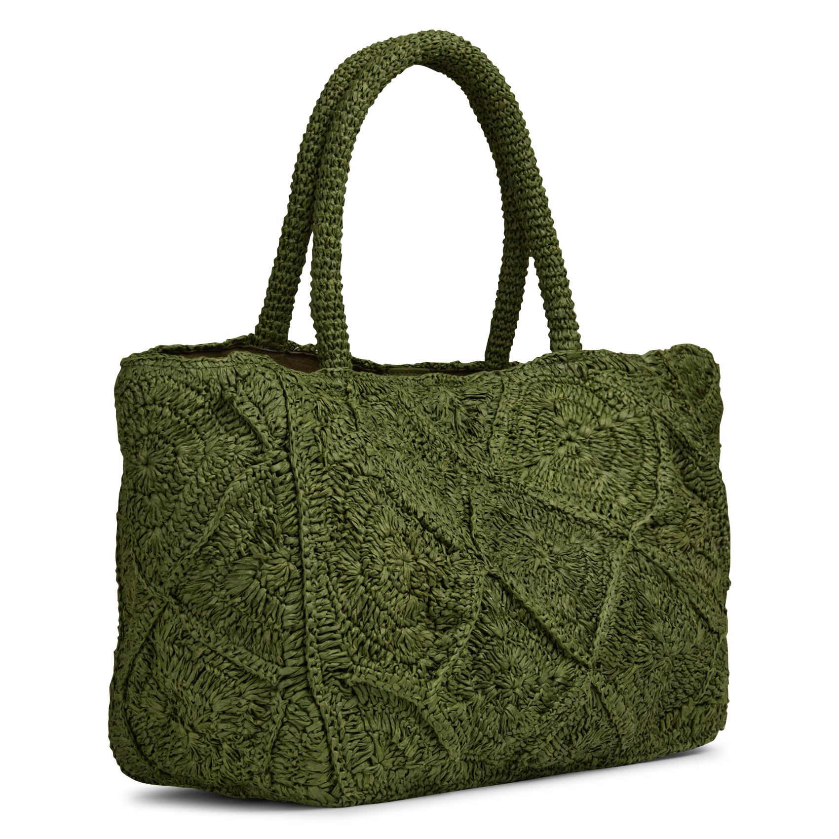 Bolso shopper de rafia MAISON 123 Caqui