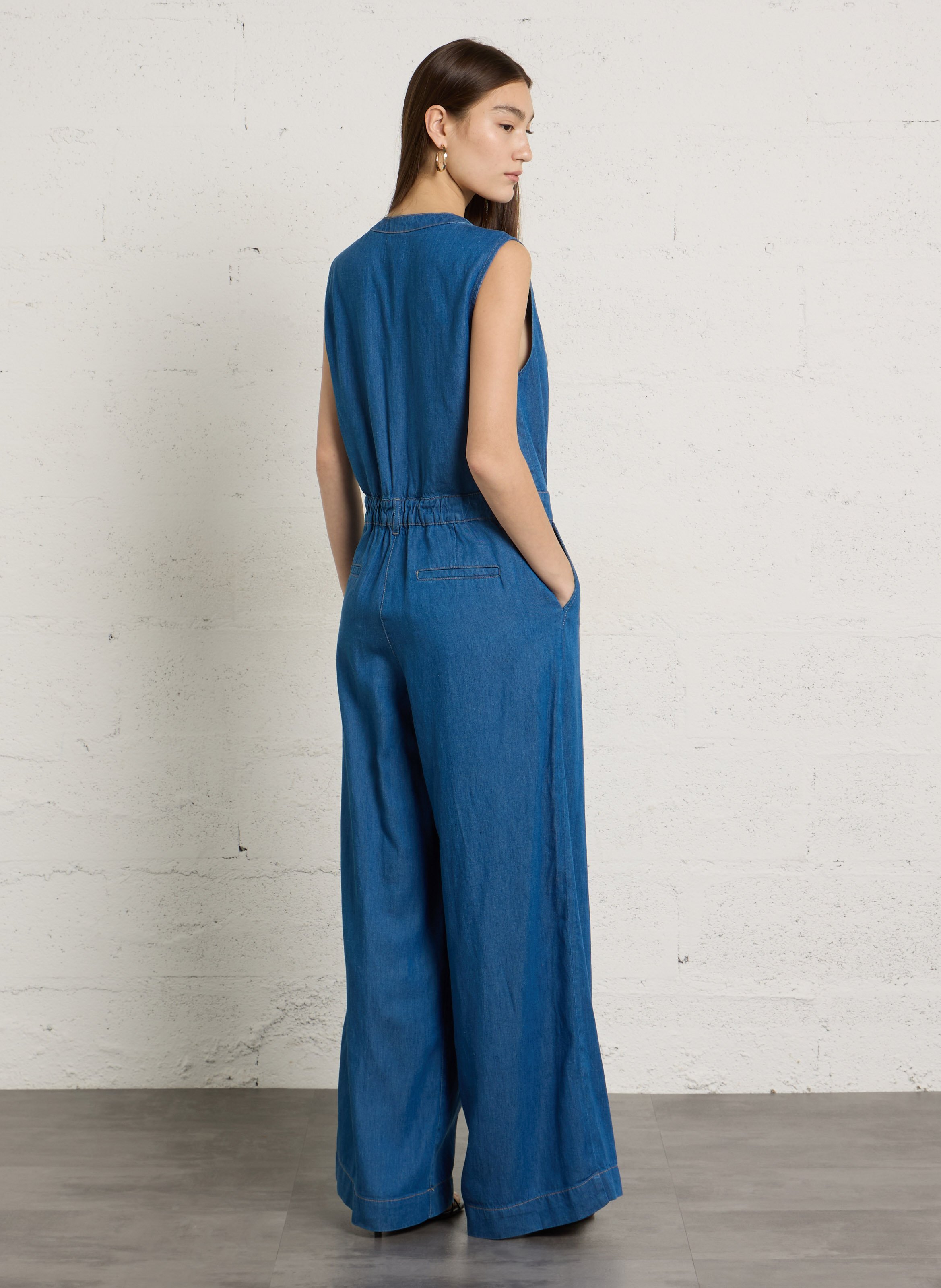 Combinaison droite col V MAISON 123 Bleu