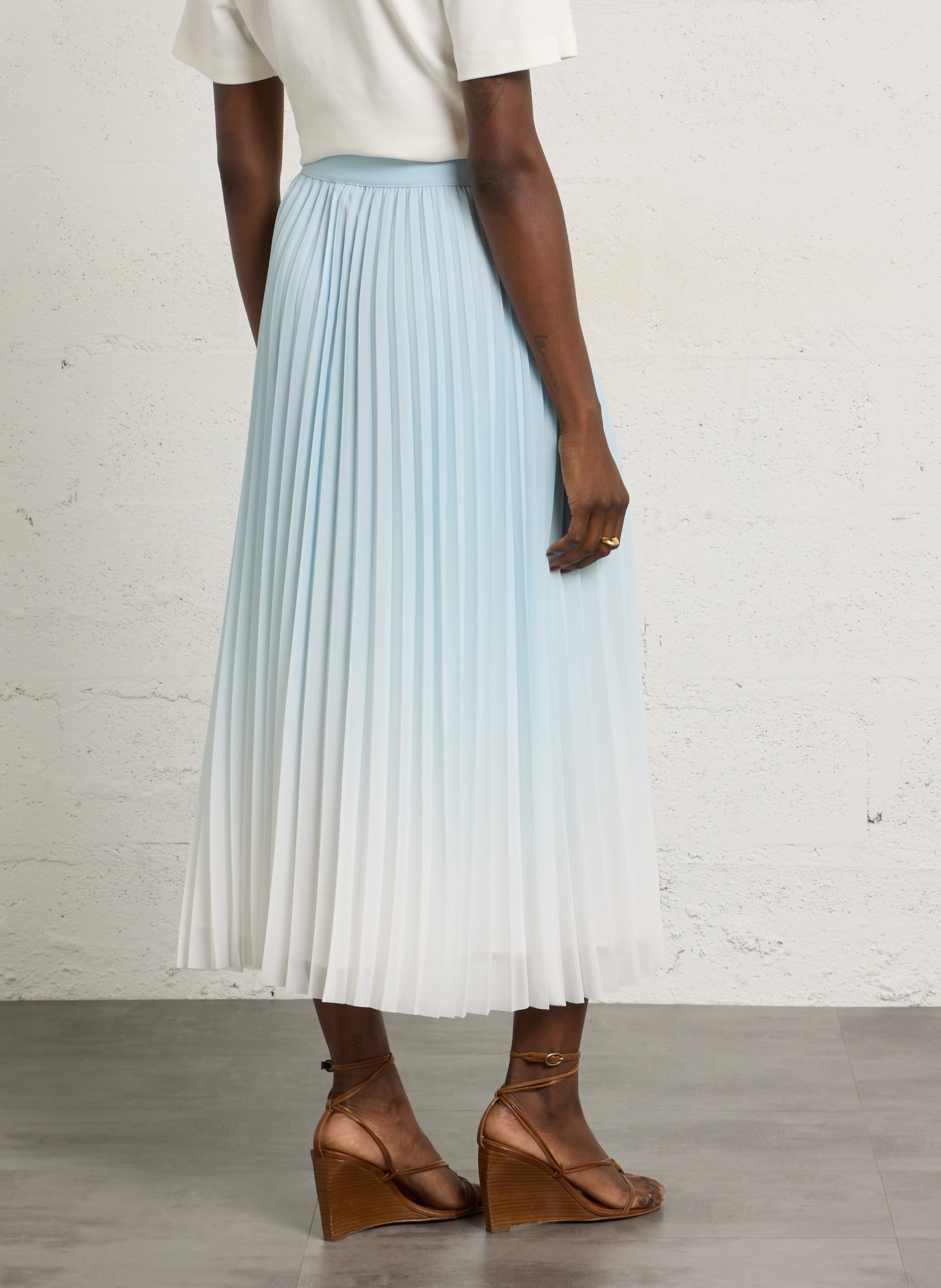 Jupe midi évasée plissée MAISON 123 Bleu