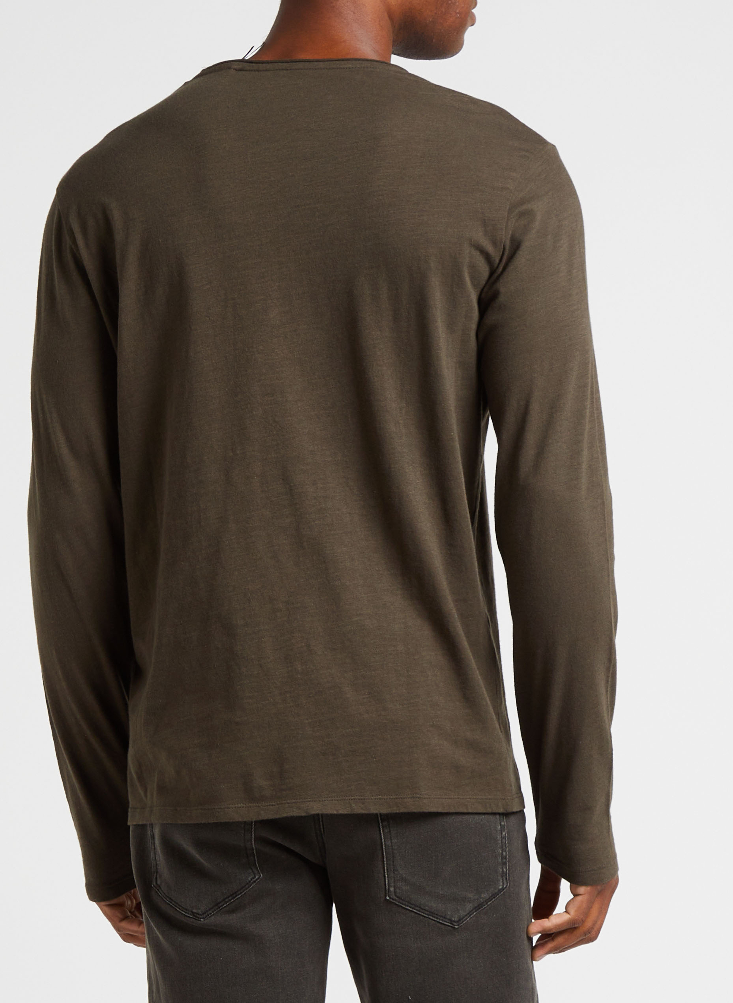 T-shirt met ronde hals van katoen IKKS Kaki
