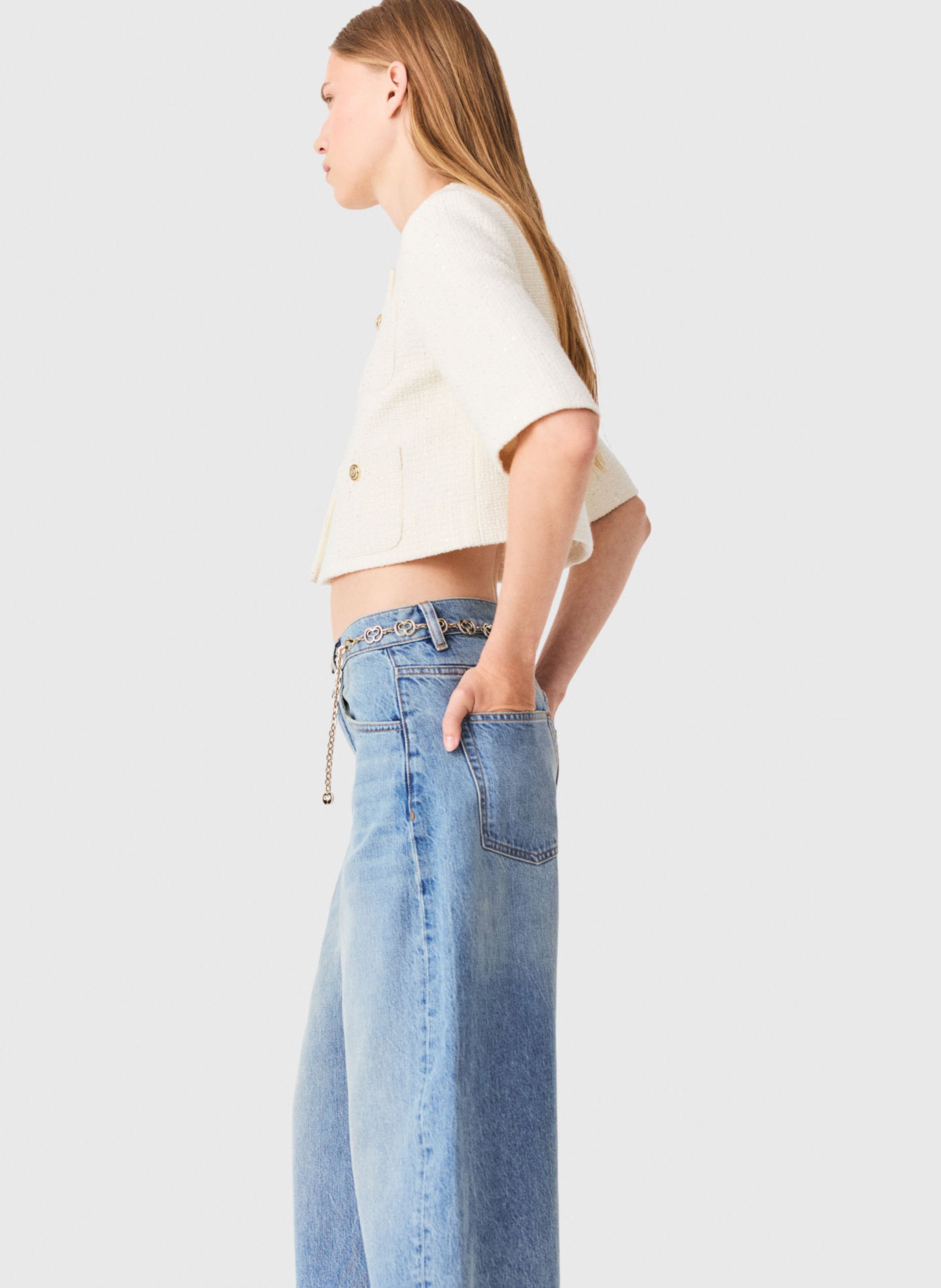 Short cotton-mix jacket  MAJE Beige