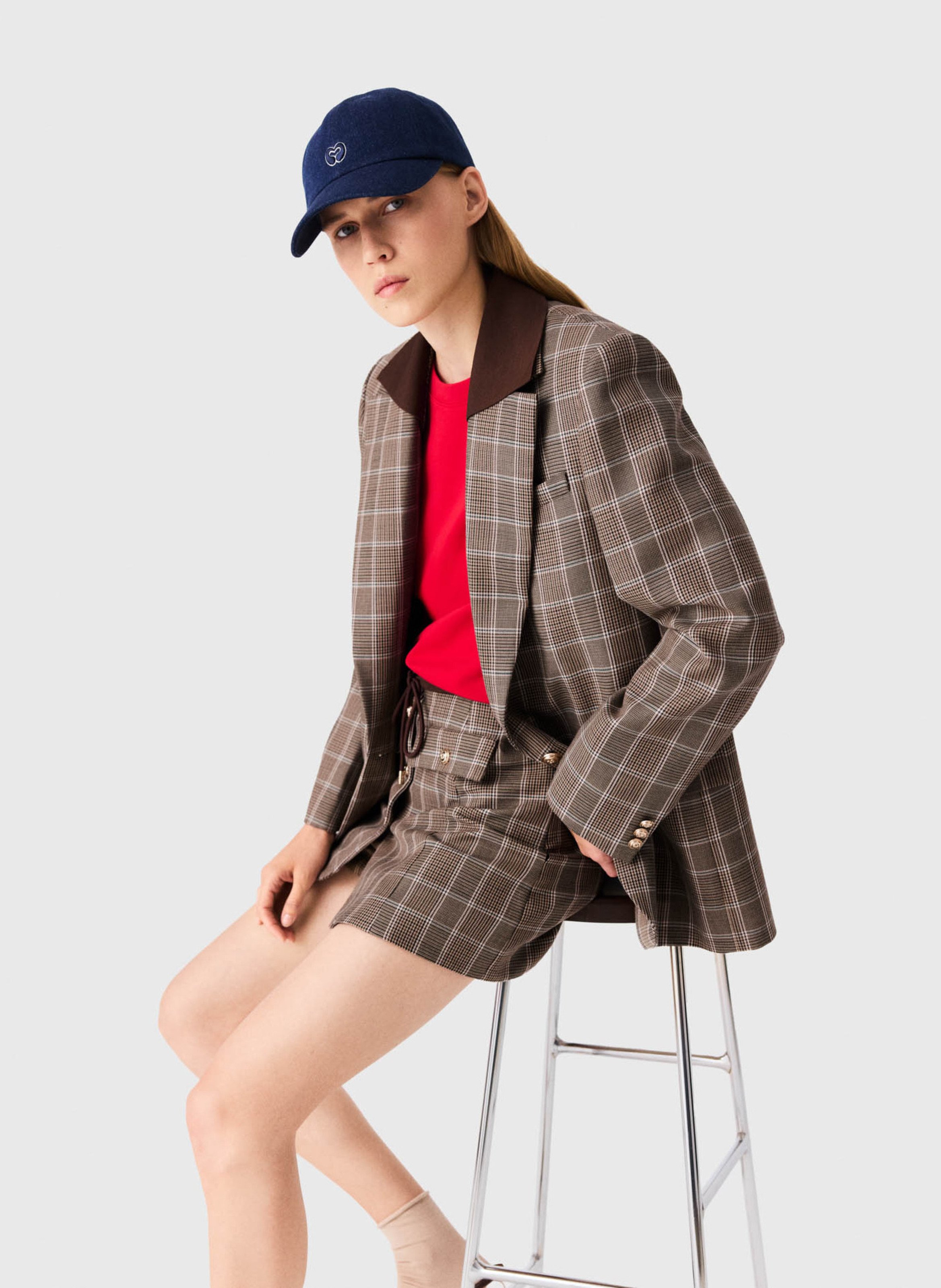 Fitted wool-blend suit jacket MAJE Brown